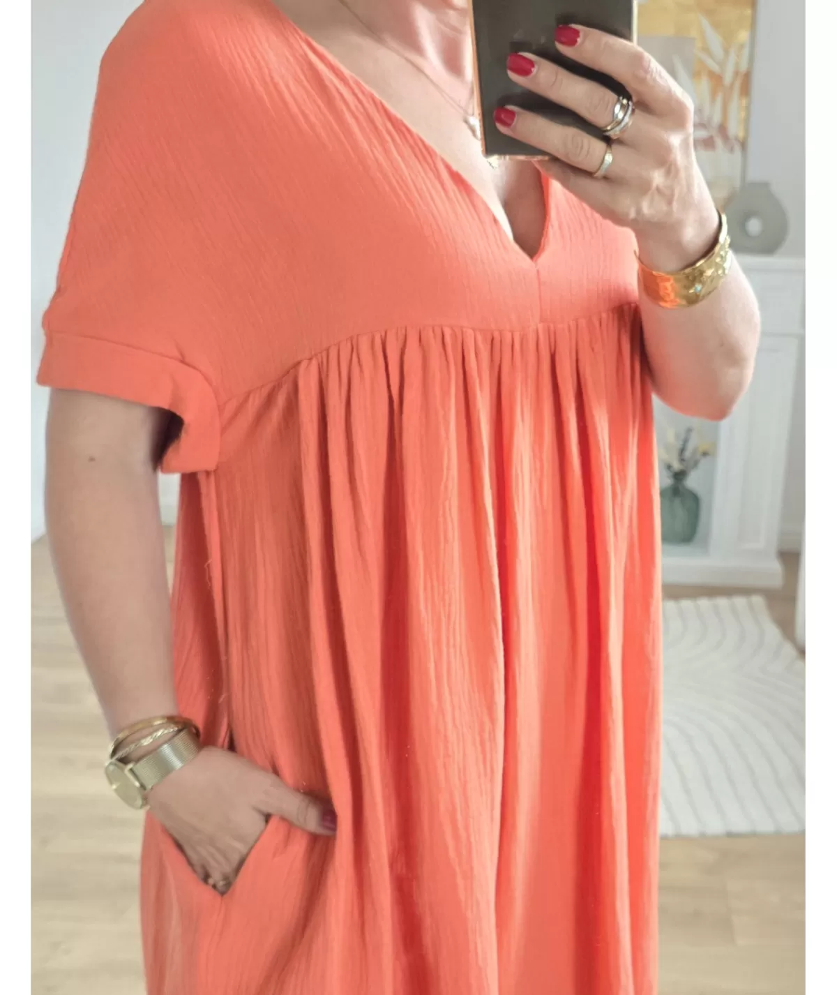 La boutique de Lilie Robes>ROBE SHORT MIRANDA Corail