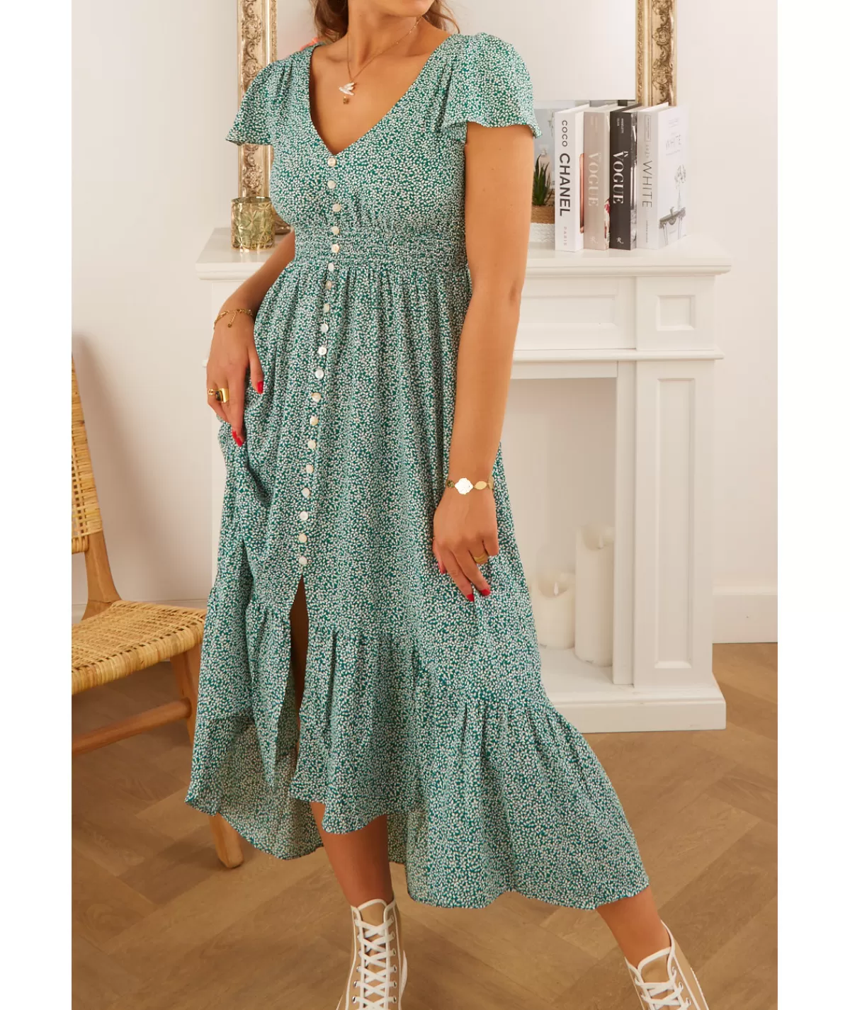 La boutique de Lilie Robes>ROBE TAISSA LONGUE Vert