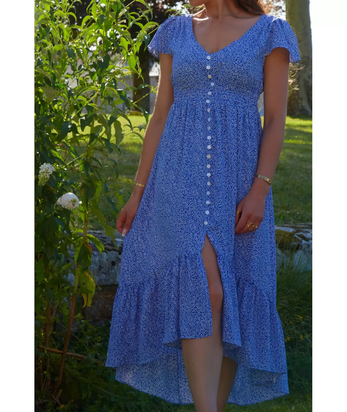 La boutique de Lilie Robes>ROBE TAISSA LONGUE Bleu