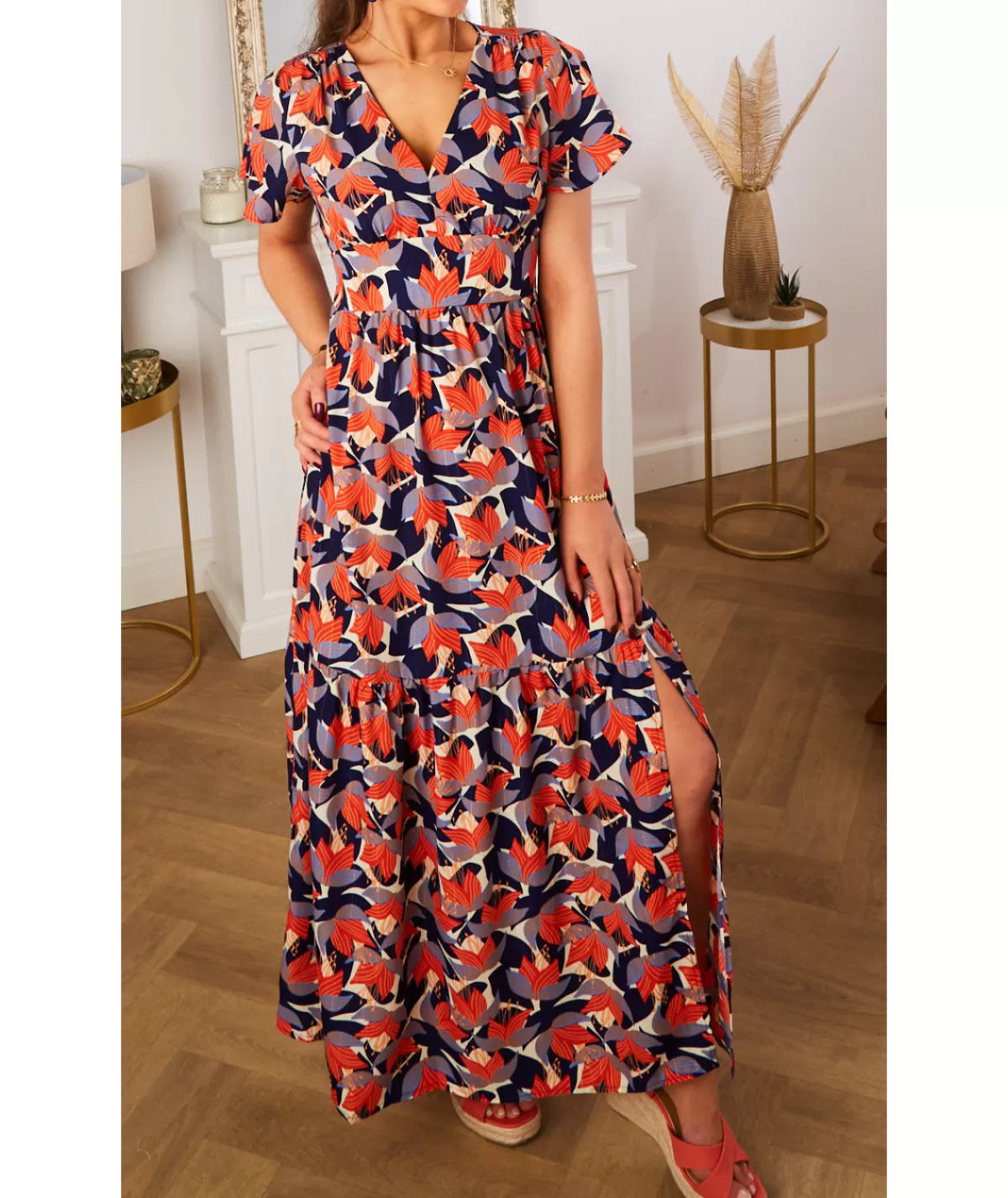 La boutique de Lilie Robes>ROBE YVIA LONGUE Marine