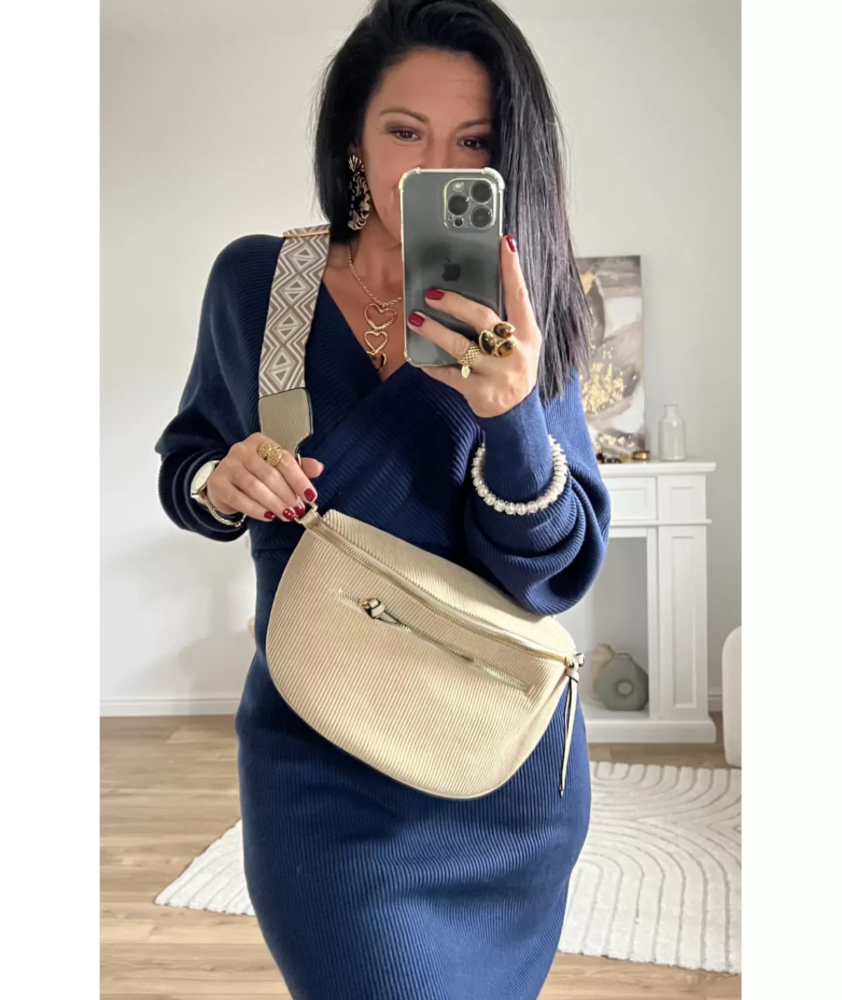 La boutique de Lilie Sacs / Idées Cadeaux>SAC BANANE VELOURS NINON Camel