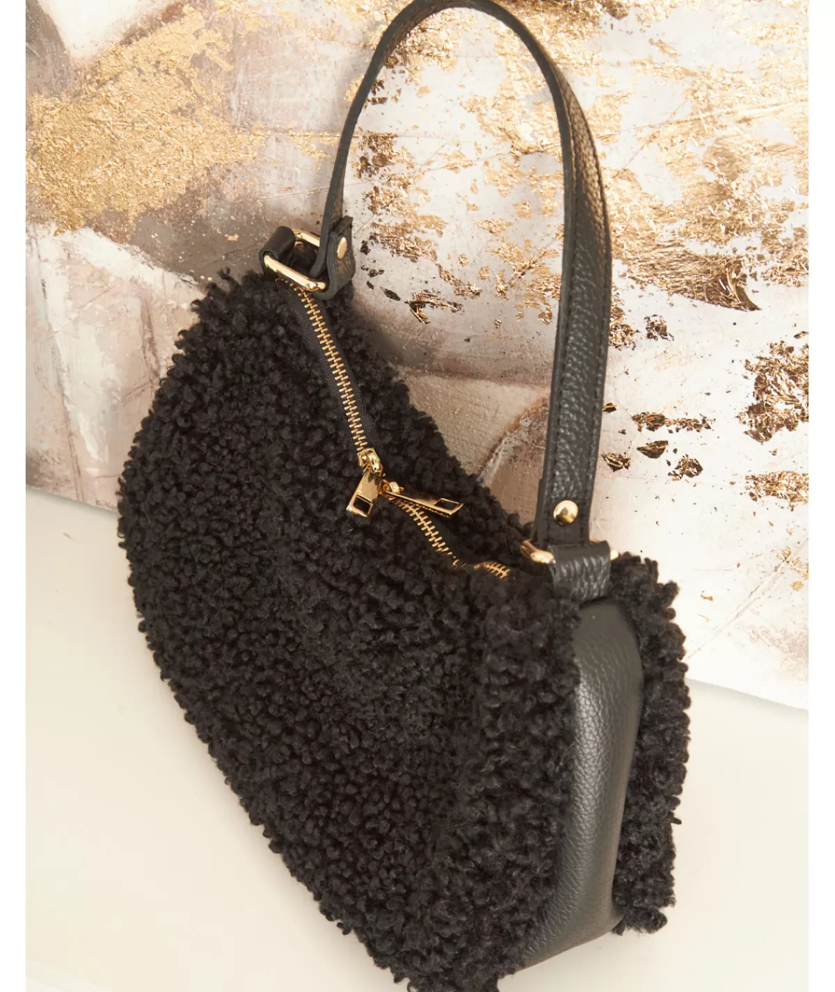La boutique de Lilie Sacs / Idées Cadeaux>SAC EN CUIR SAMIA Noir