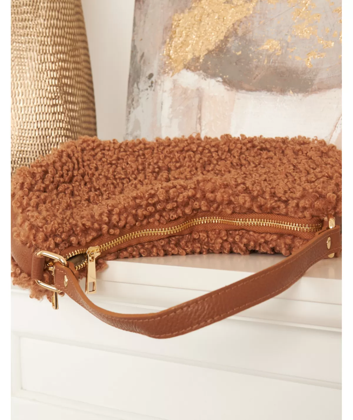 La boutique de Lilie Sacs / Idées Cadeaux>SAC EN CUIR SAMIA Camel