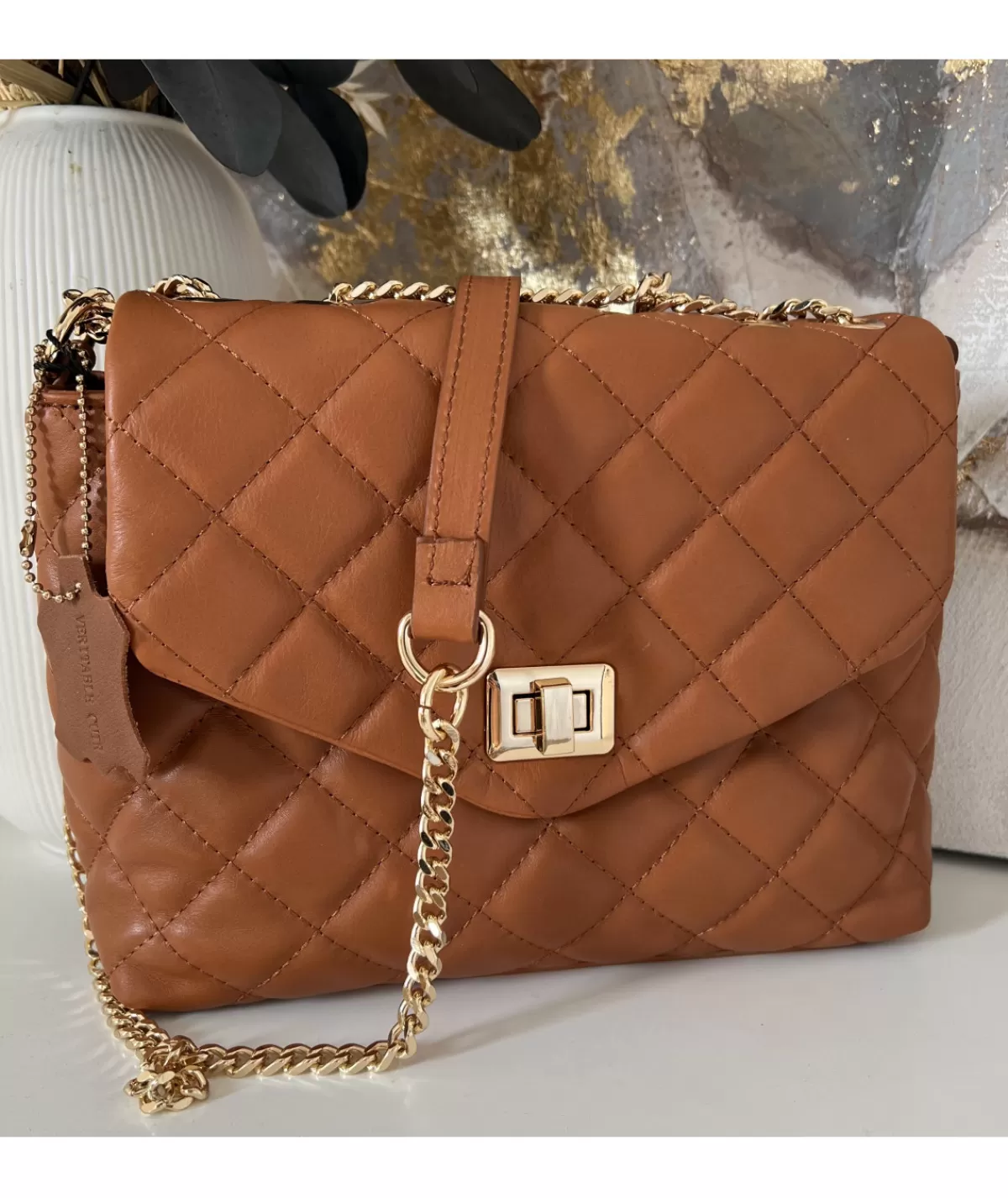 La boutique de Lilie Sacs / Idées Cadeaux>SAC KARINE EN CUIR Camel