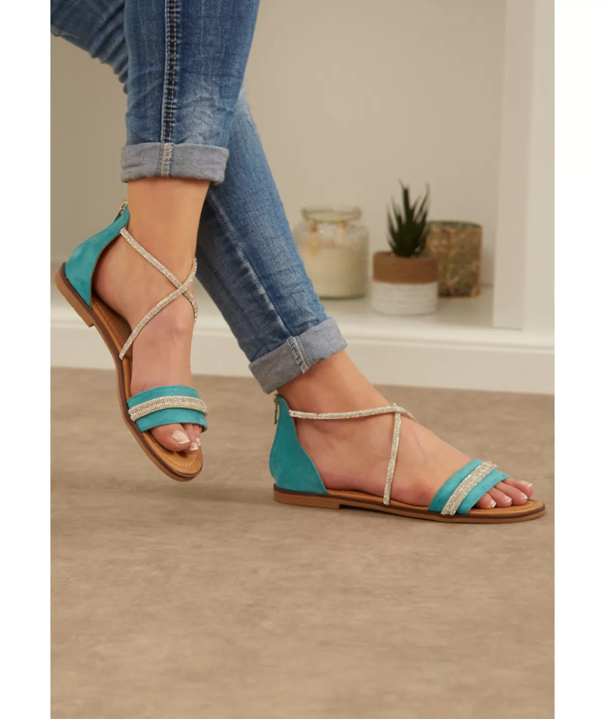 La boutique de Lilie Sandales & Espadrilles>SANDALES ROSALIE Turquoise
