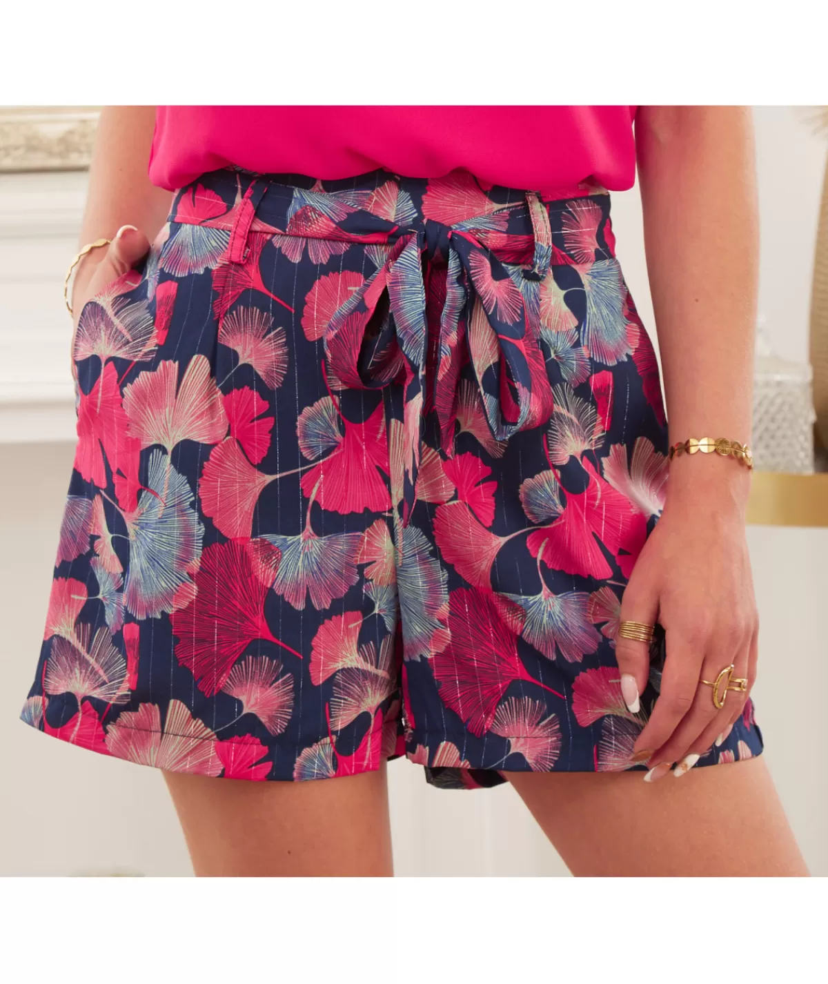 La boutique de Lilie Jupes / Shorts>SHORT FRANCESCA Marine
