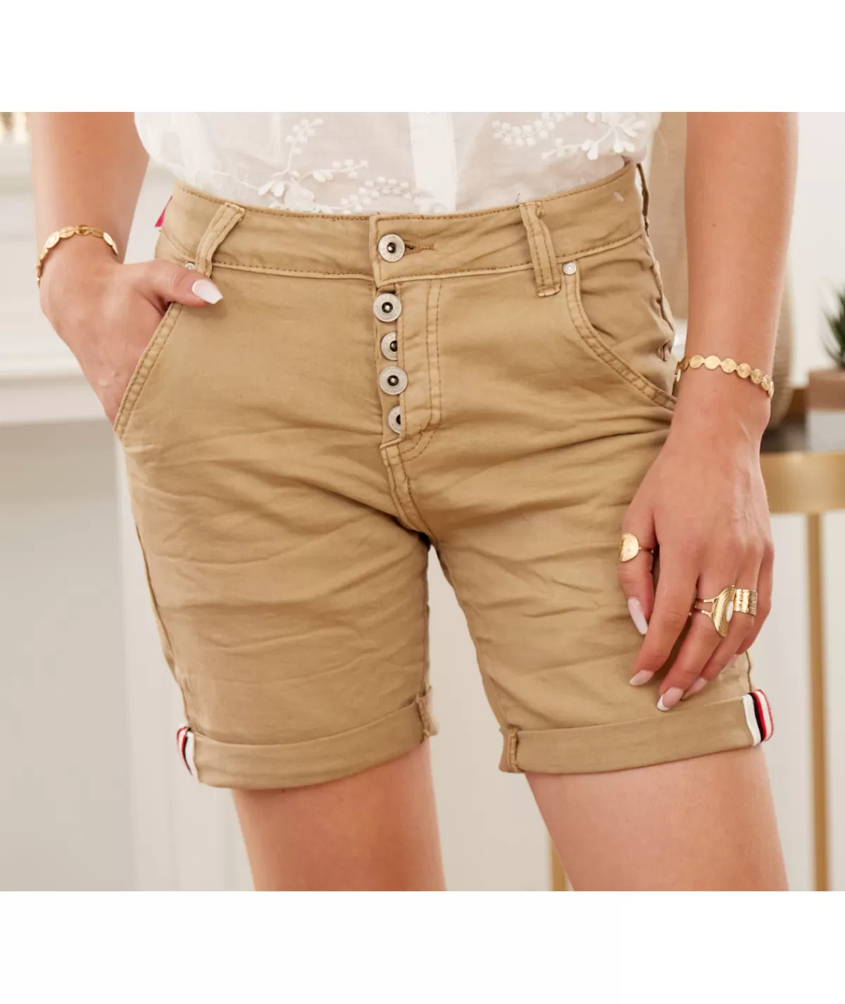 La boutique de Lilie Jupes / Shorts>SHORT TATIANA Camel