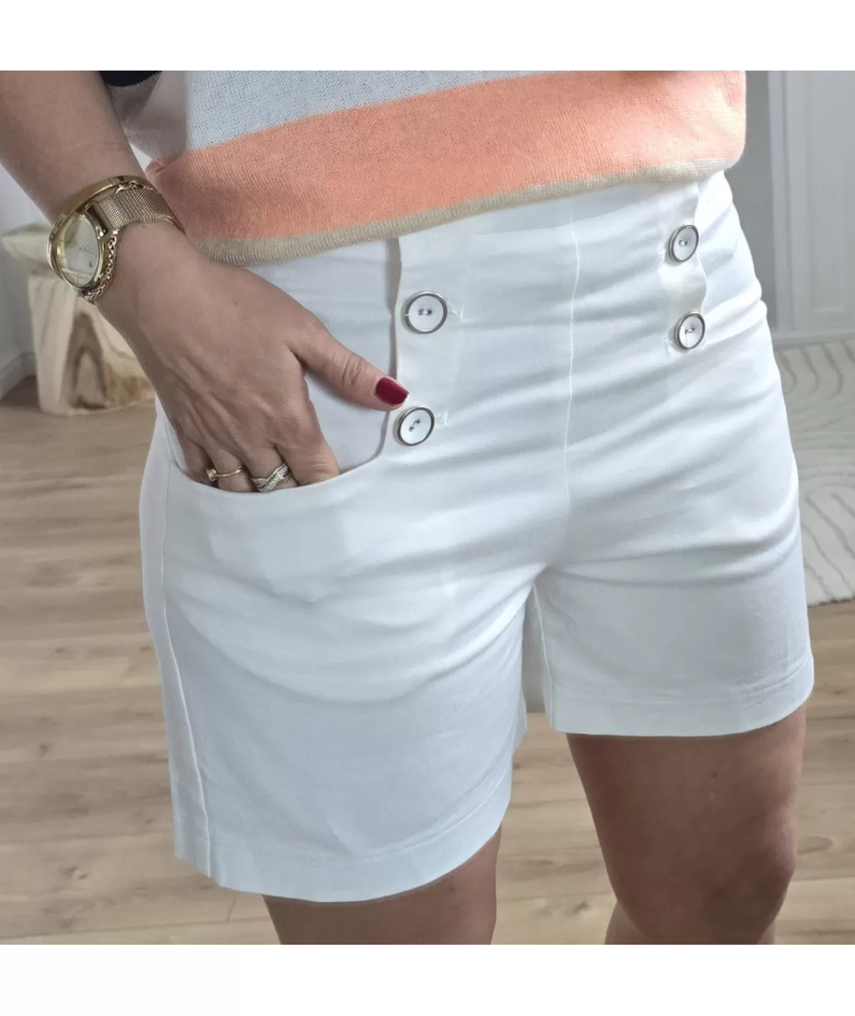 La boutique de Lilie Jupes / Shorts>SHORT THEOPHILE Blanc