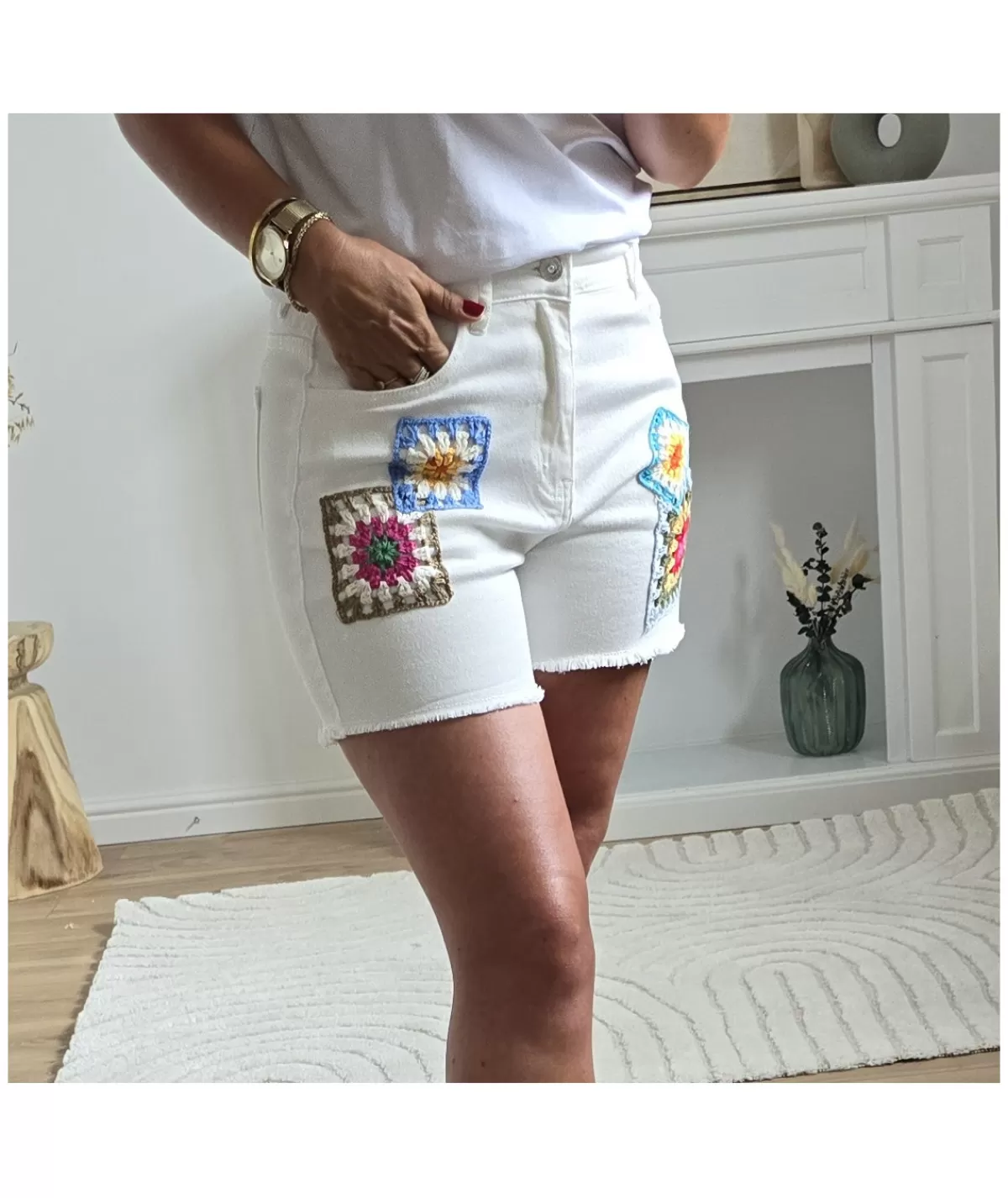 La boutique de Lilie Jupes / Shorts>SHORT ZORA Blanc