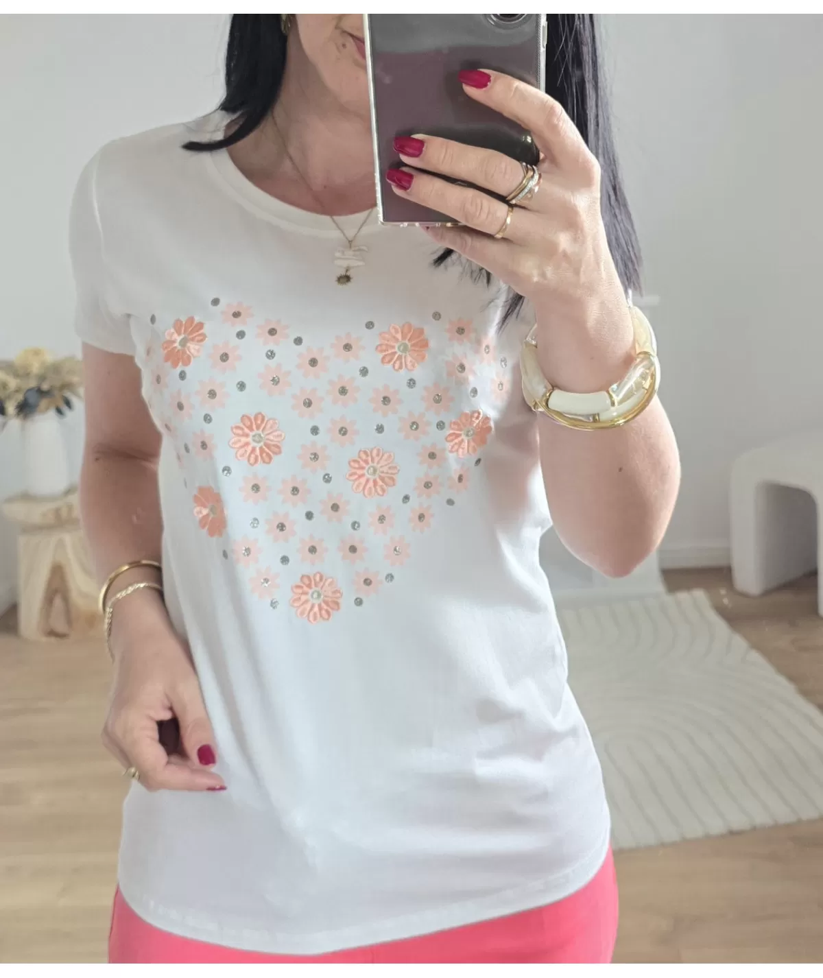 La boutique de Lilie T-shirts>T- SHIRT SAMIRA Blanc