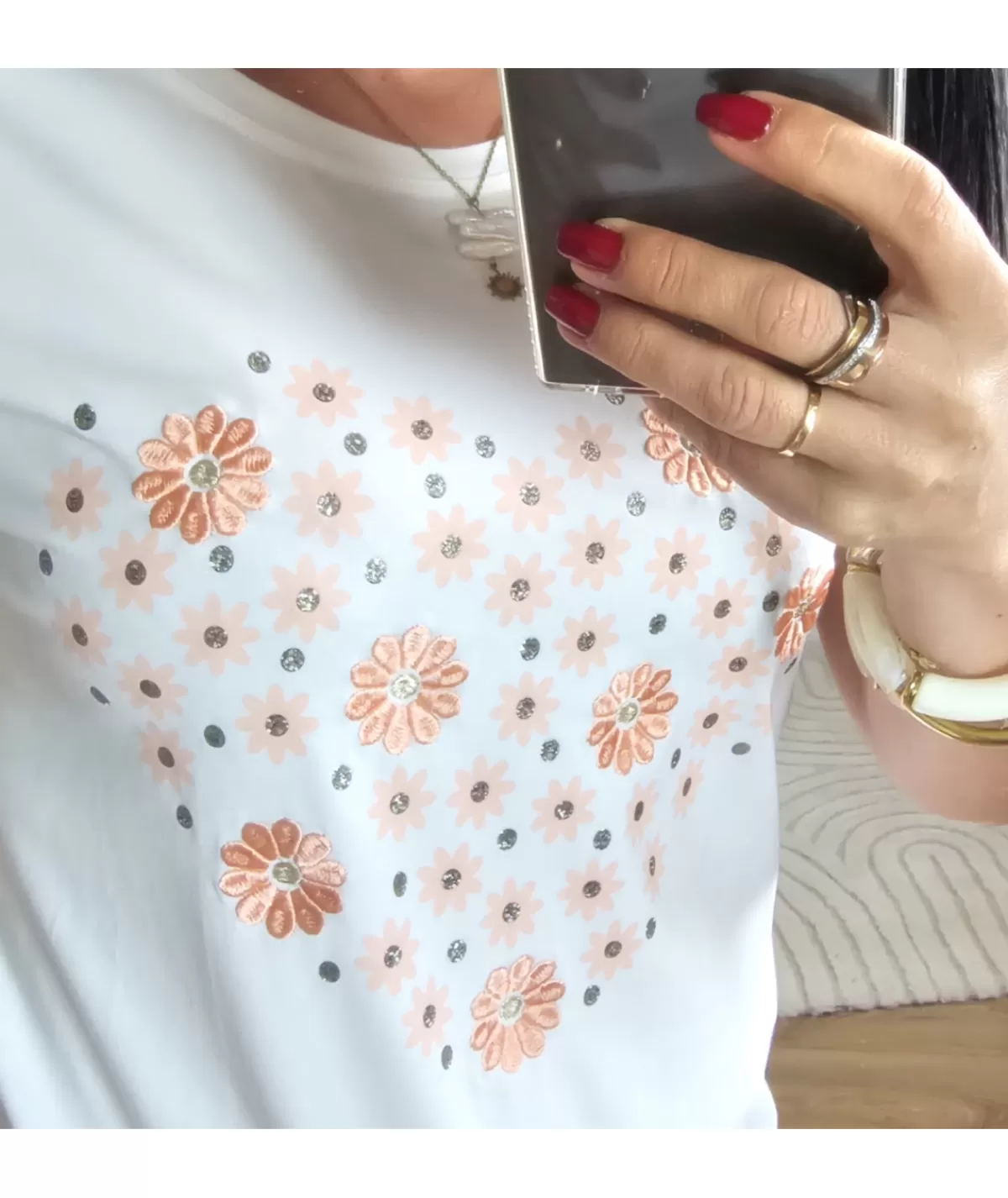 La boutique de Lilie T-shirts>T- SHIRT SAMIRA Blanc