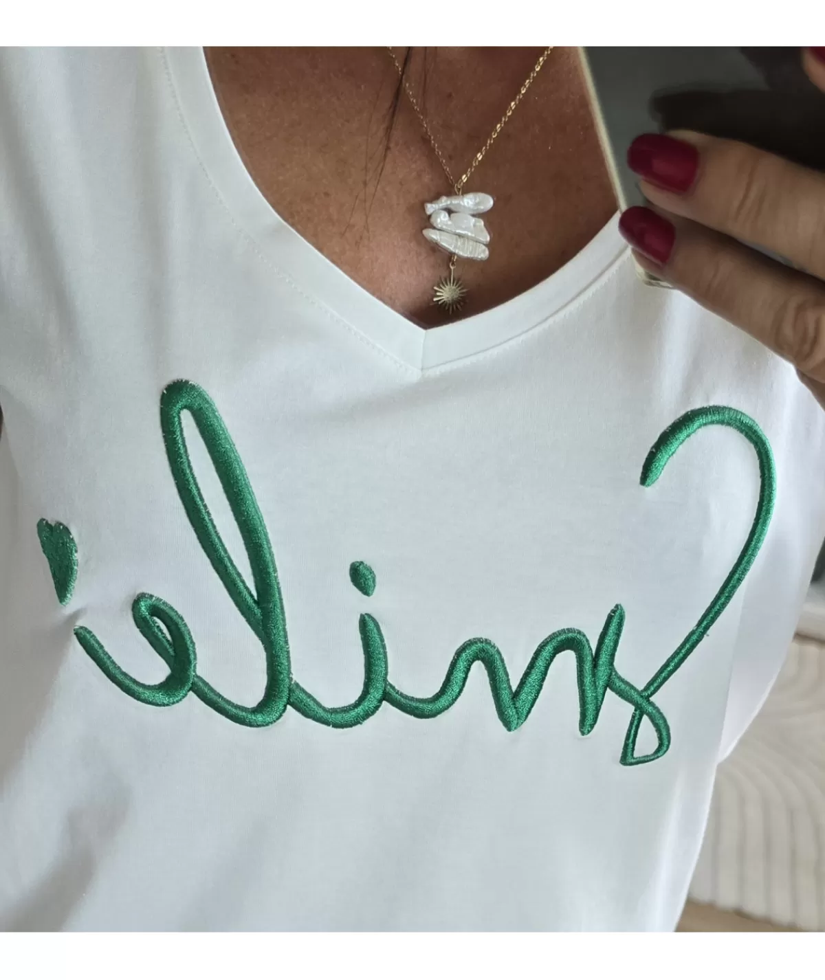 La boutique de Lilie T-shirts>TEE SHIRT JULIETTE Vert