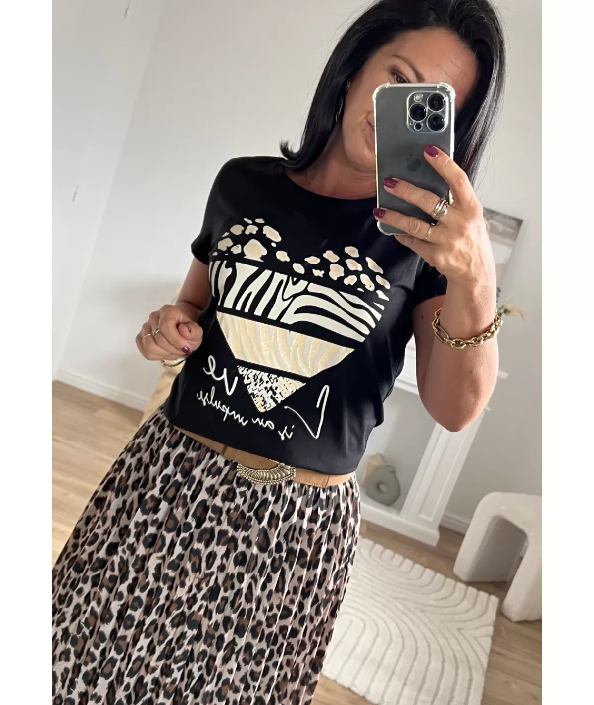 La boutique de Lilie T-shirts>TEE-SHIRT DORIA Noir