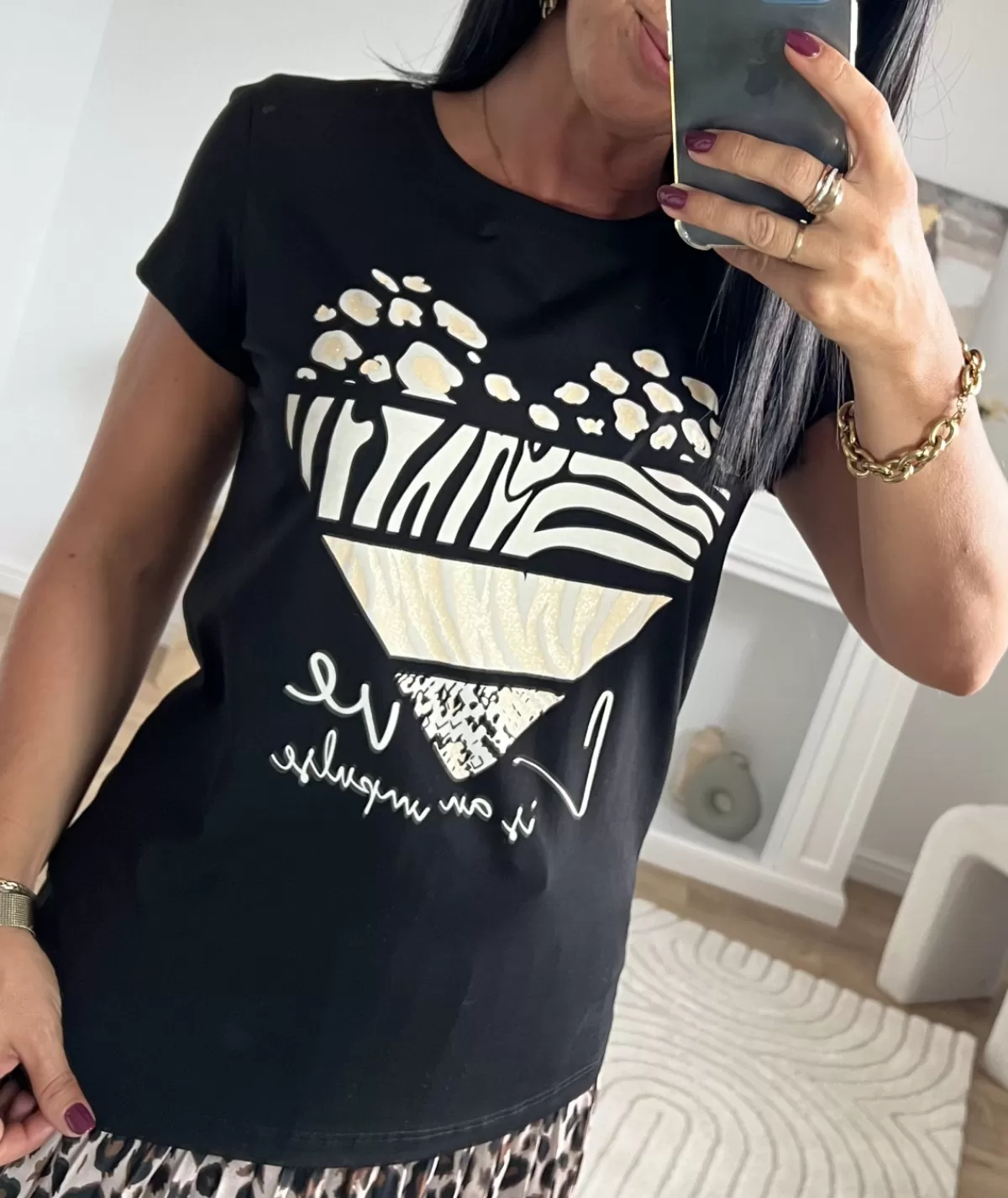 La boutique de Lilie T-shirts>TEE-SHIRT DORIA Noir
