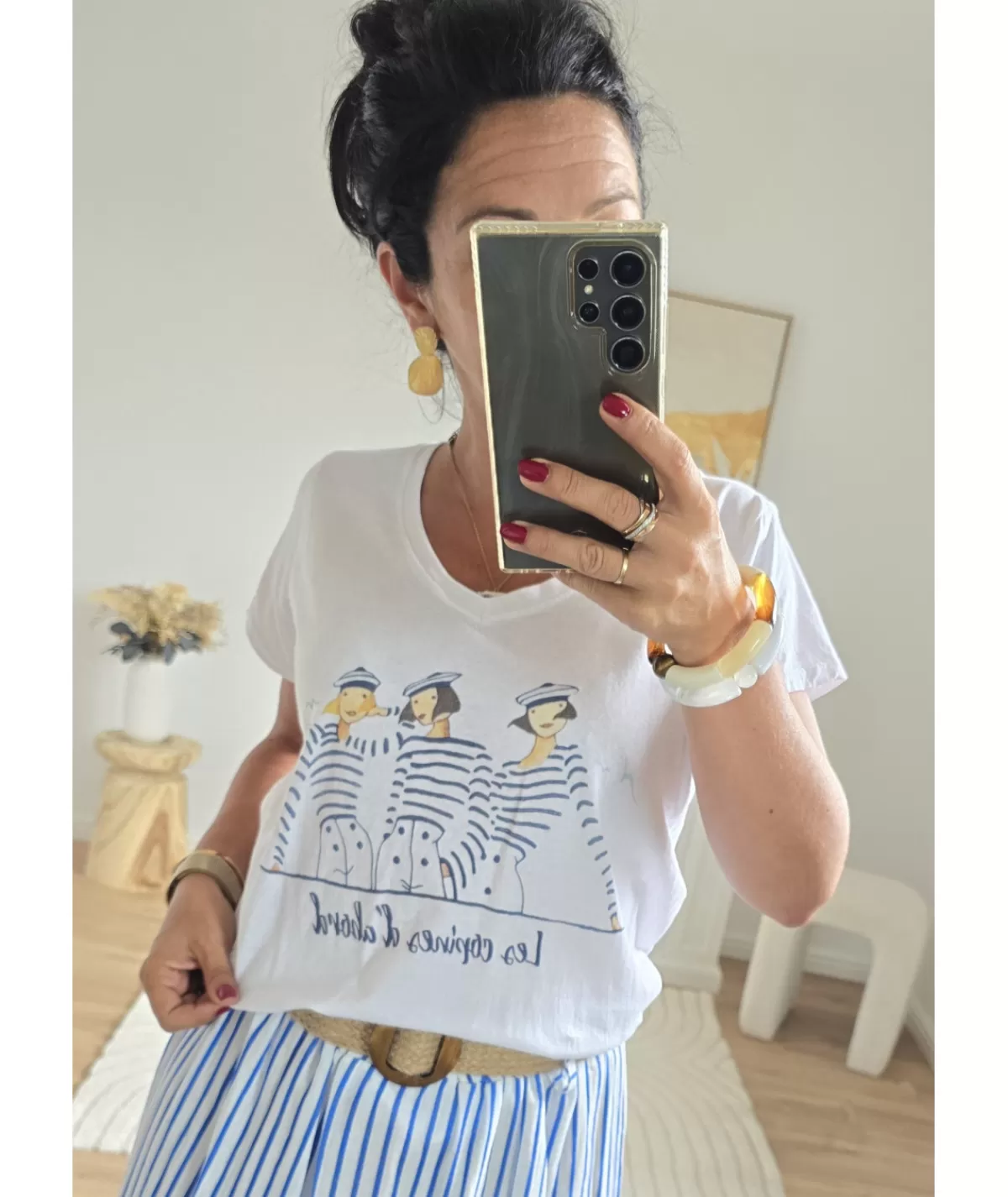 La boutique de Lilie T-shirts>TEE-SHIRT ORIANE Marine