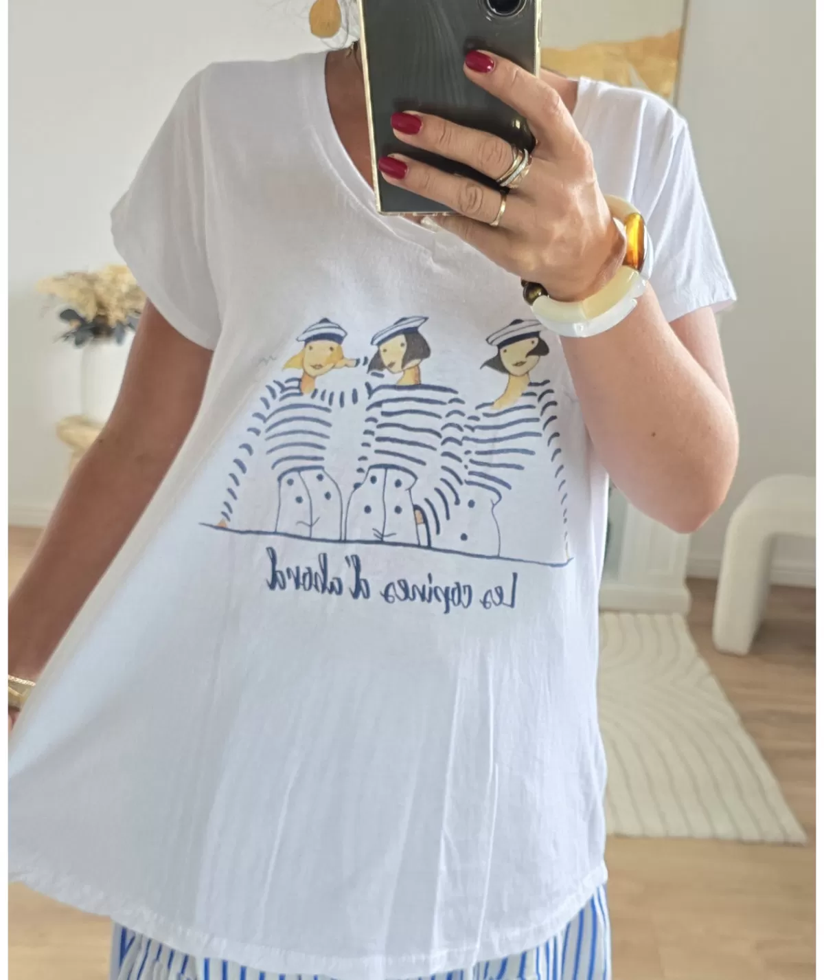 La boutique de Lilie T-shirts>TEE-SHIRT ORIANE Marine