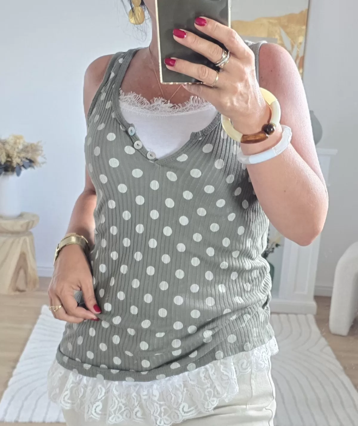 La boutique de Lilie Tops / Blouses>TOP CASSOPIE Kaki