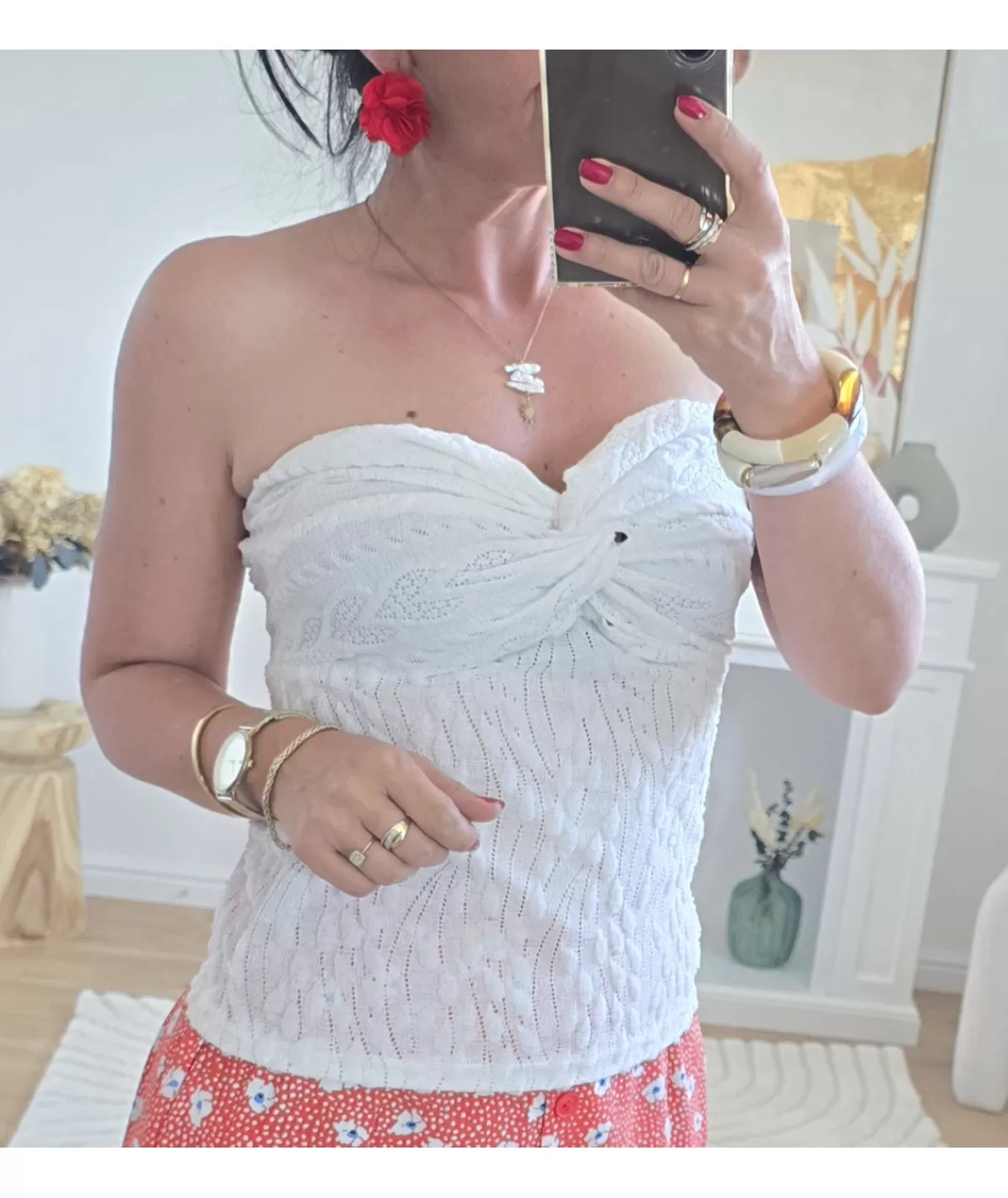 La boutique de Lilie Tops / Blouses>TOP CECILE Blanc