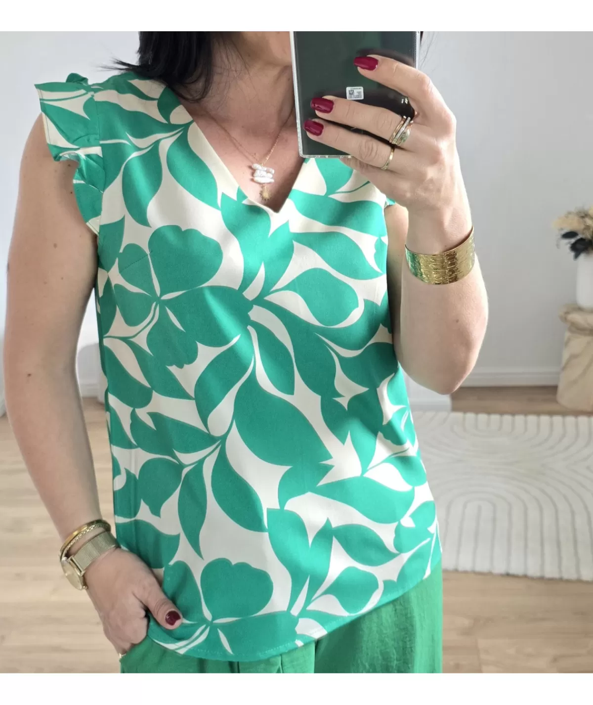 La boutique de Lilie Tops / Blouses>TOP EMMA Vert