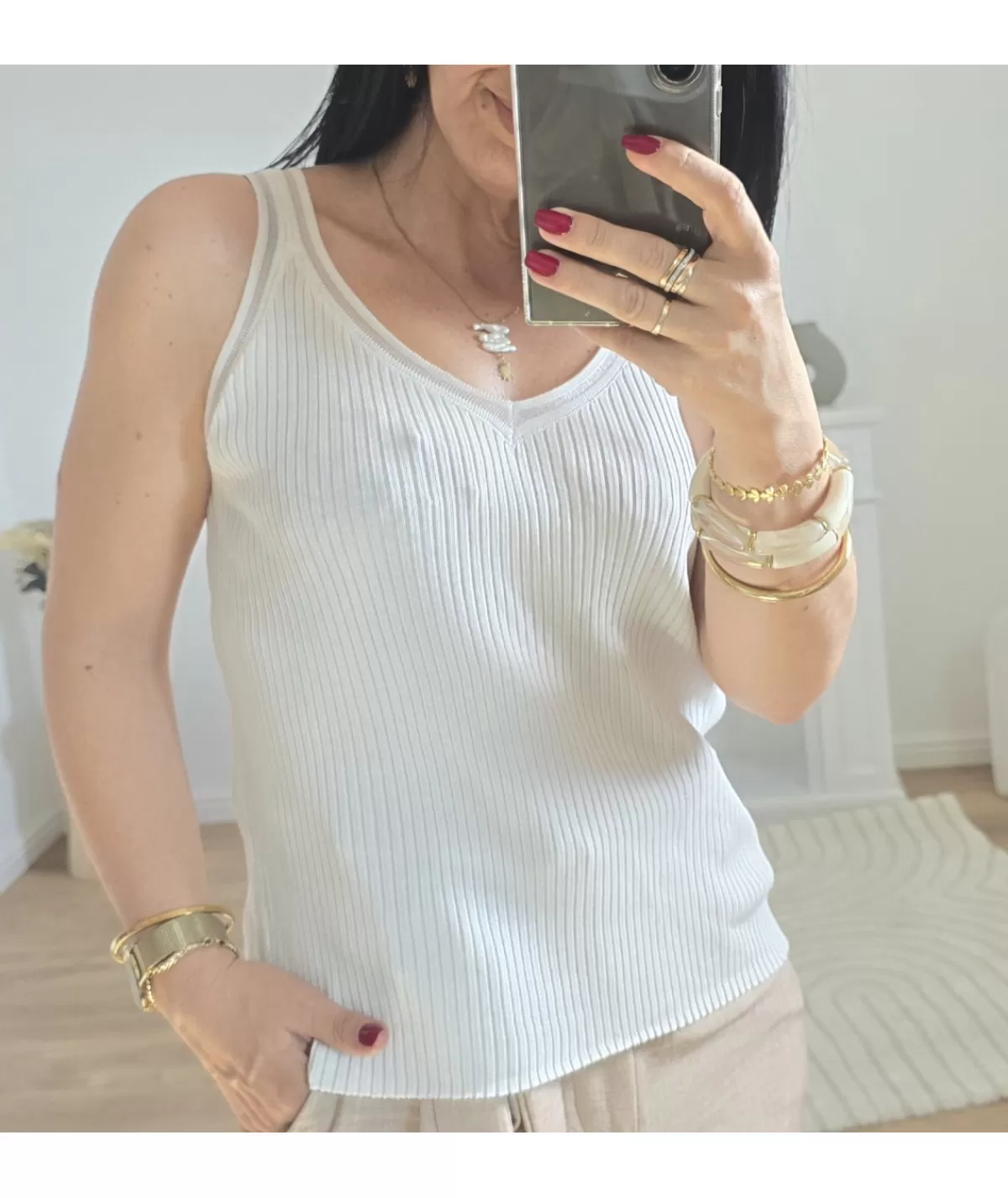 La boutique de Lilie Tops / Blouses>TOP FABIOLA Blanc