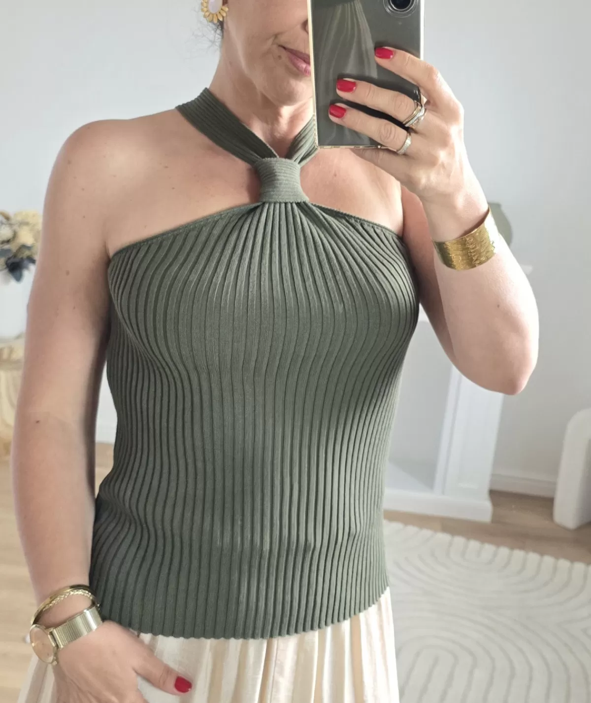 La boutique de Lilie Tops / Blouses>TOP GWENAELLE Kaki