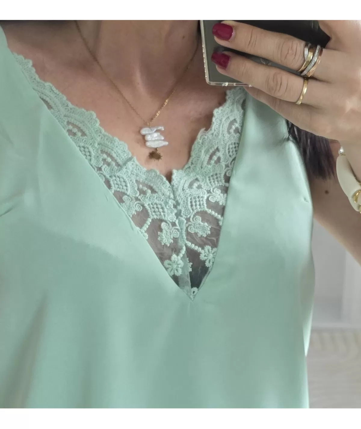 La boutique de Lilie Tops / Blouses>TOP ISABELLE Vertdeau