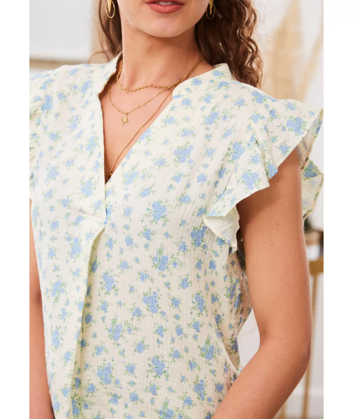 La boutique de Lilie Tops / Blouses>TOP JACYNTHE Bleu