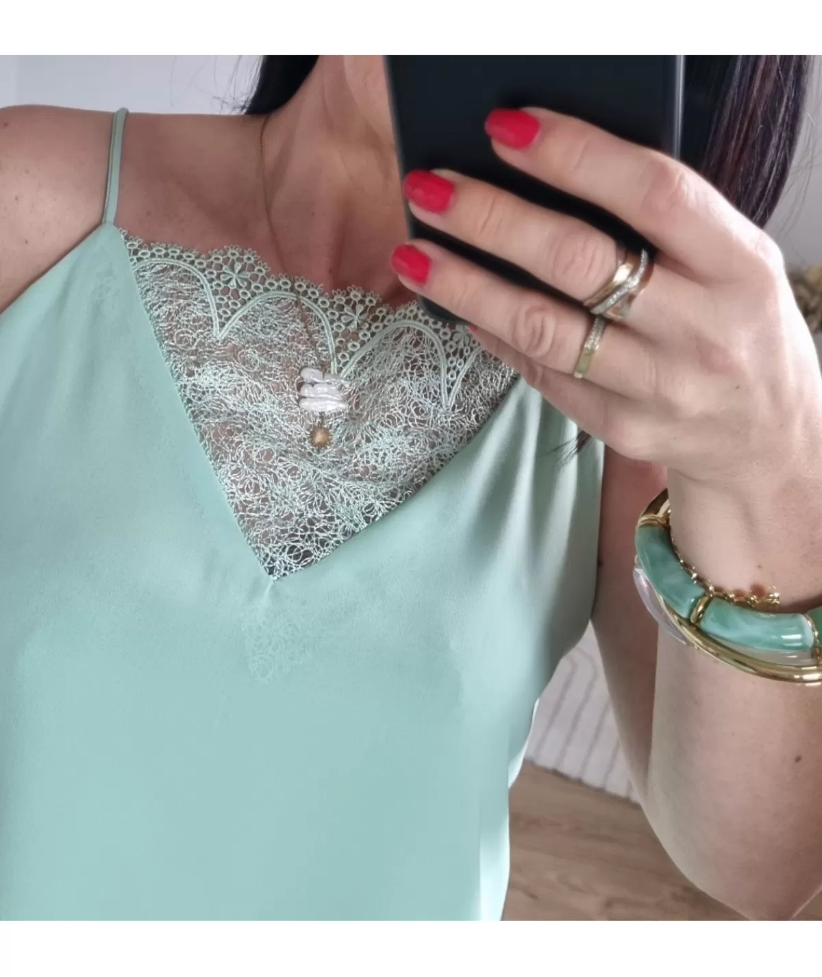 La boutique de Lilie Tops / Blouses>TOP KELLY Vertdeau