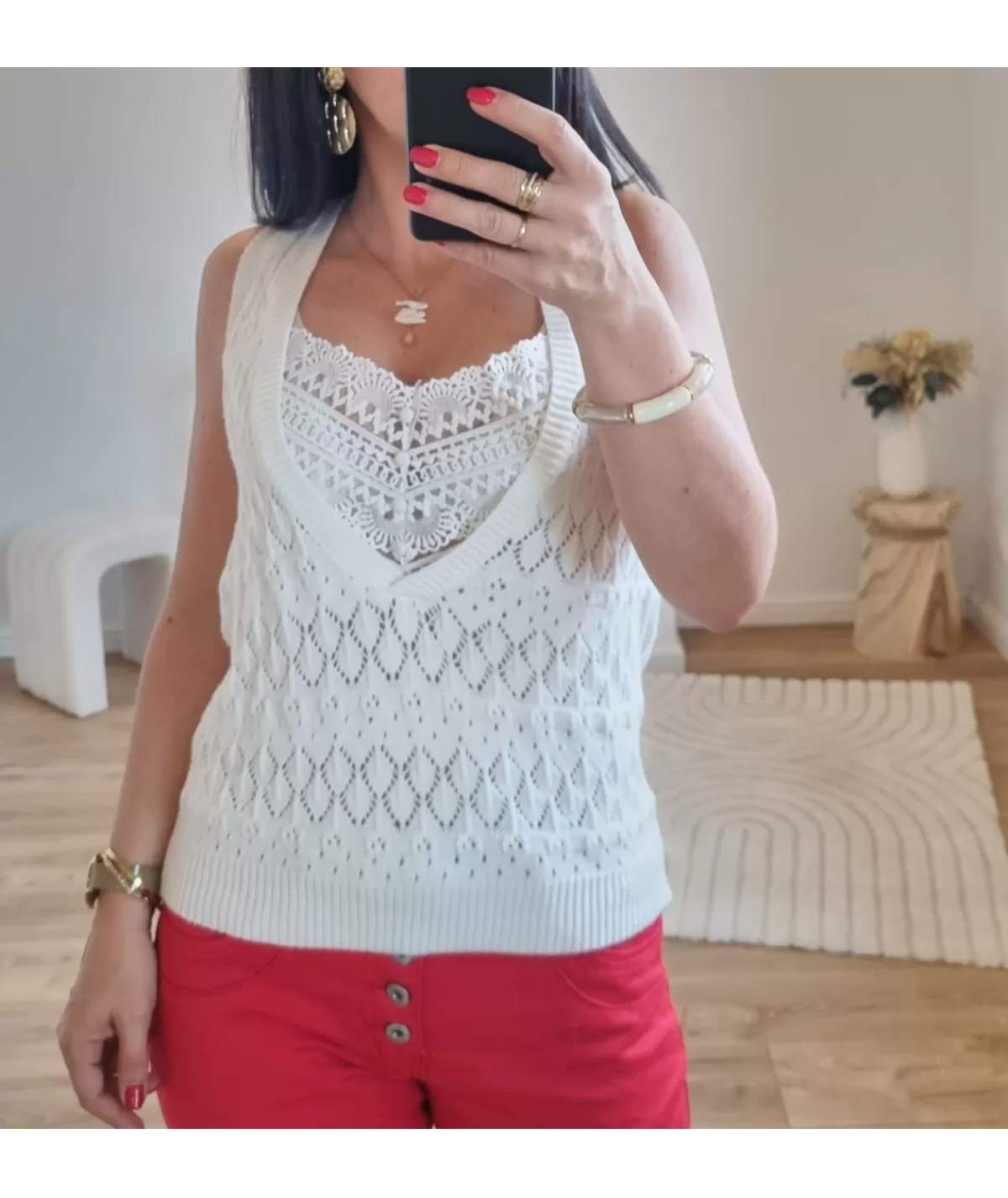 La boutique de Lilie Tops / Blouses>TOP MAURINE Blanc