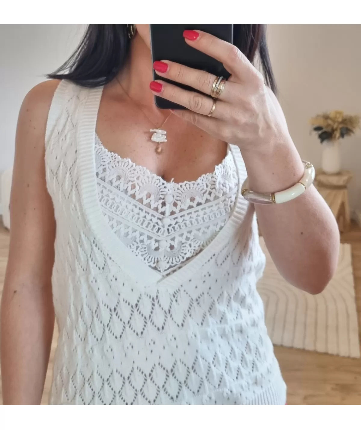 La boutique de Lilie Tops / Blouses>TOP MAURINE Blanc