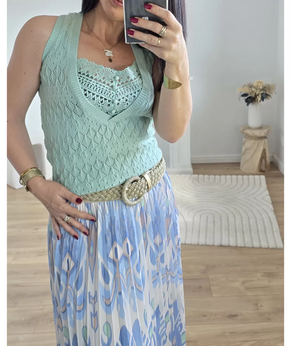 La boutique de Lilie Tops / Blouses>TOP MAURINE VERT Vertdeau