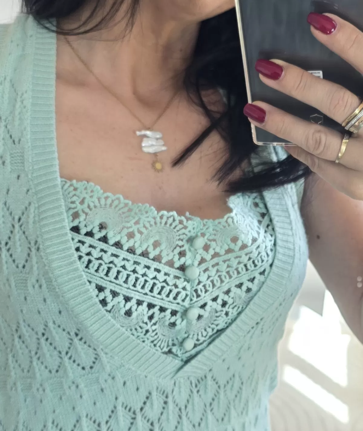 La boutique de Lilie Tops / Blouses>TOP MAURINE VERT Vertdeau