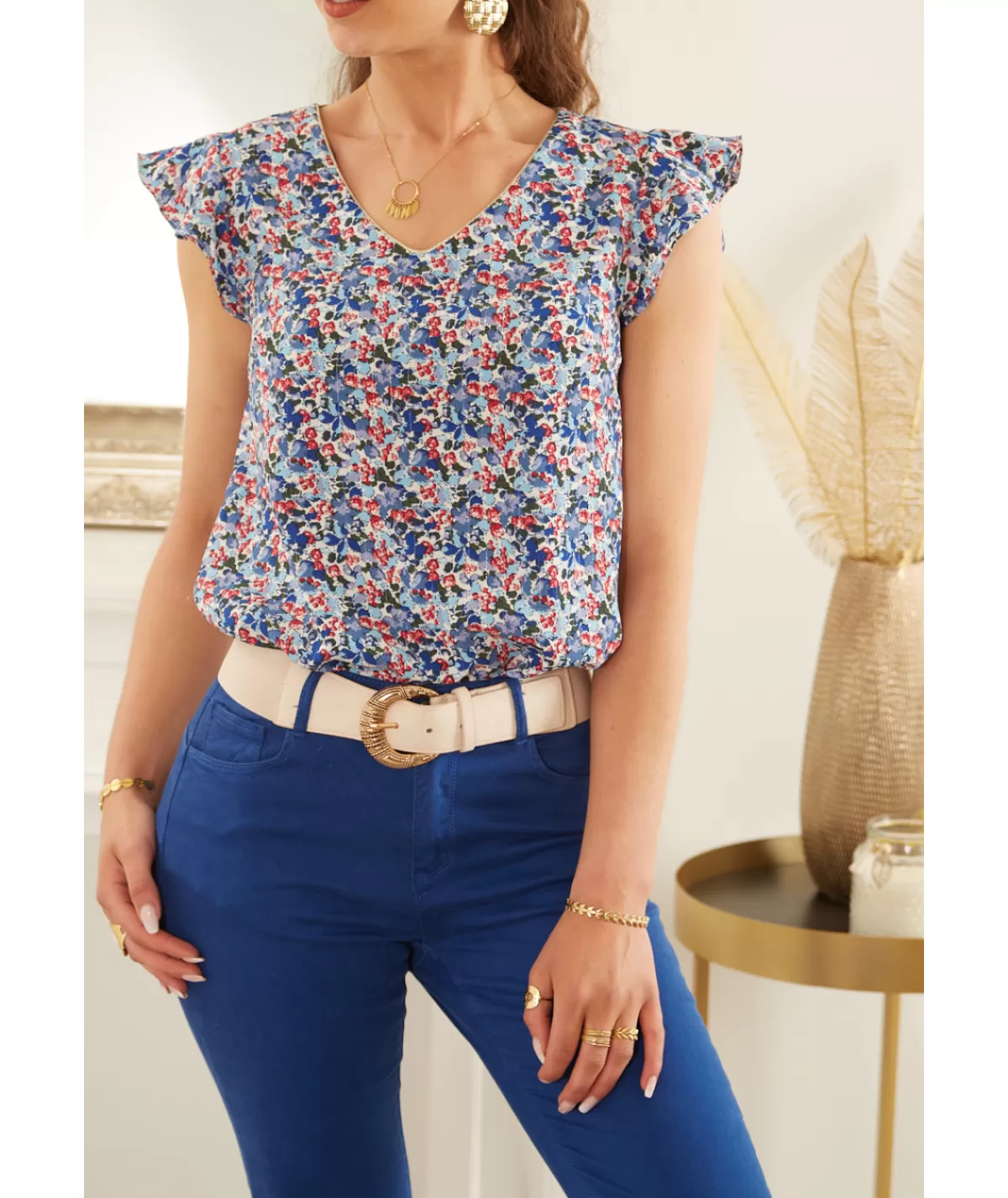 La boutique de Lilie Tops / Blouses>TOP NABARA Bleu
