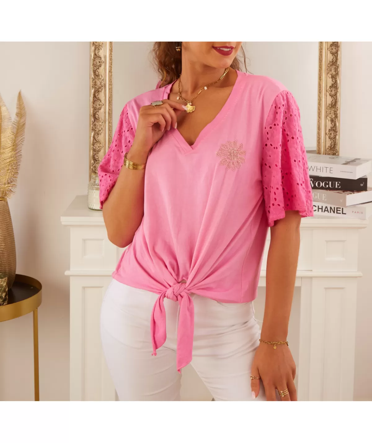 La boutique de Lilie Tops / Blouses>TOP RIKA Rose