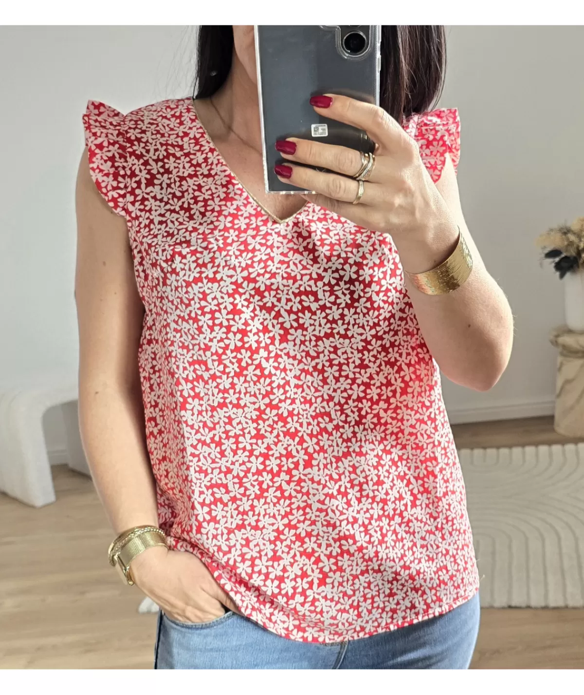 La boutique de Lilie Tops / Blouses>TOP SCARLA Rouge