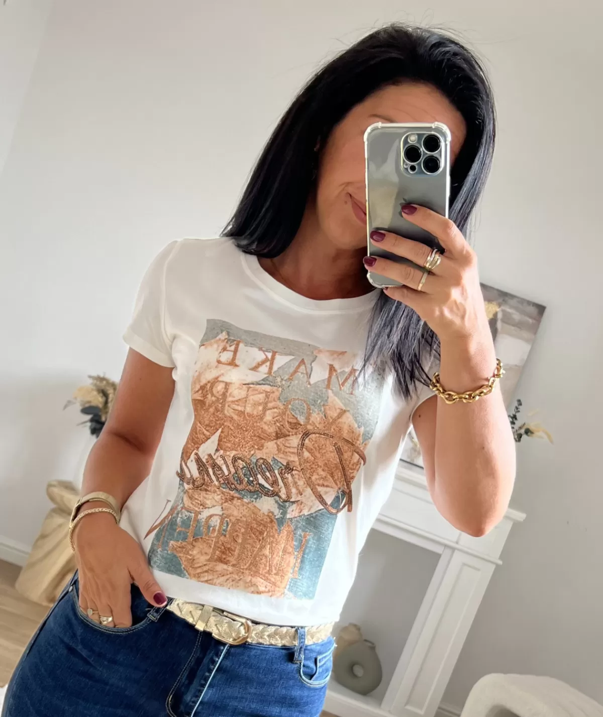 La boutique de Lilie T-shirts>T-SHIRT ANGE Blanc