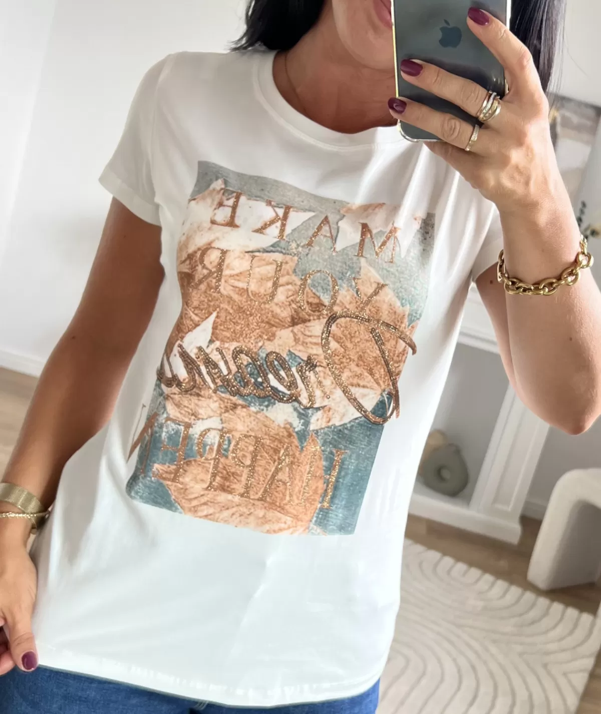 La boutique de Lilie T-shirts>T-SHIRT ANGE Blanc