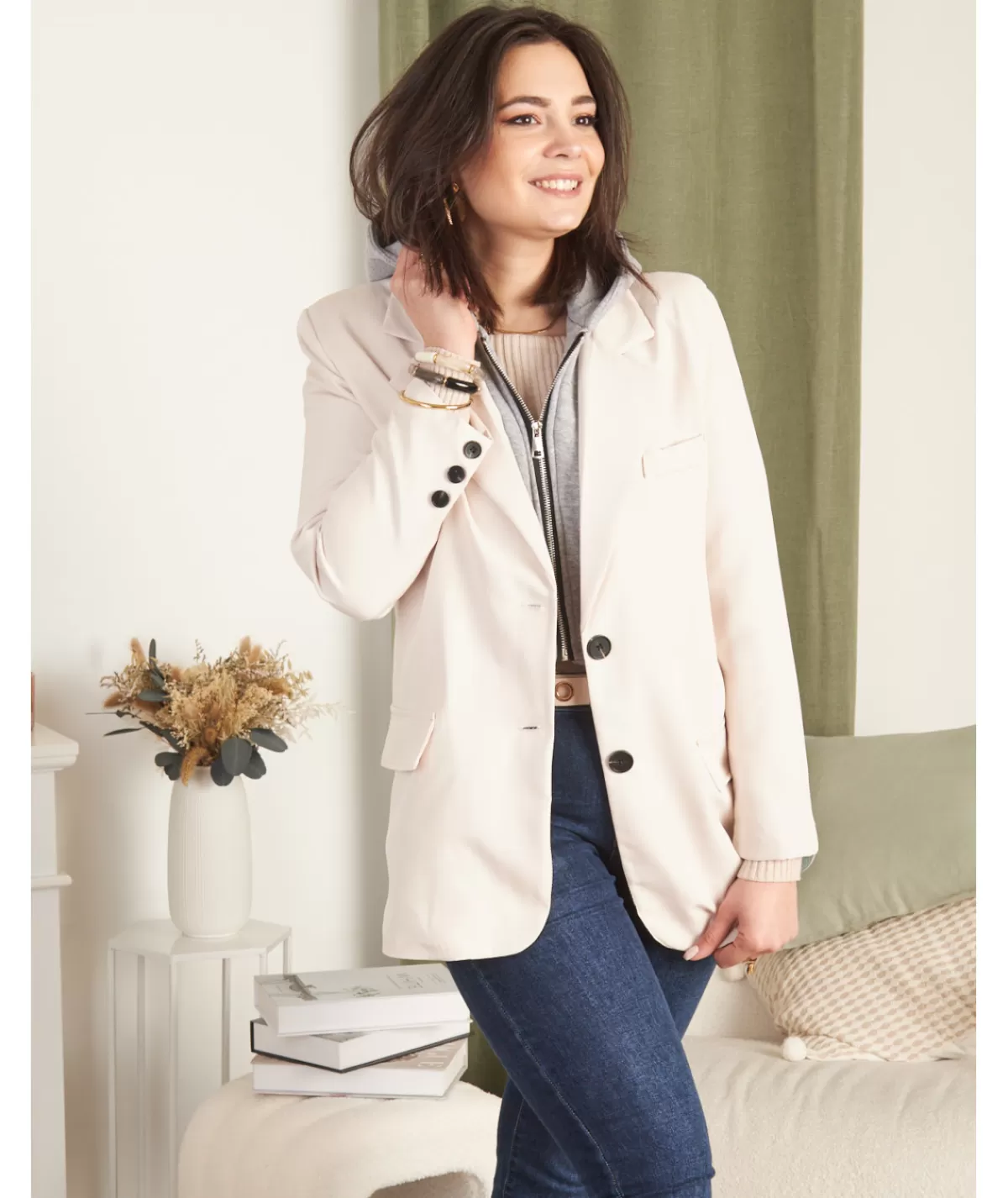 La boutique de Lilie Vestes>VESTE ADRIANA Beige