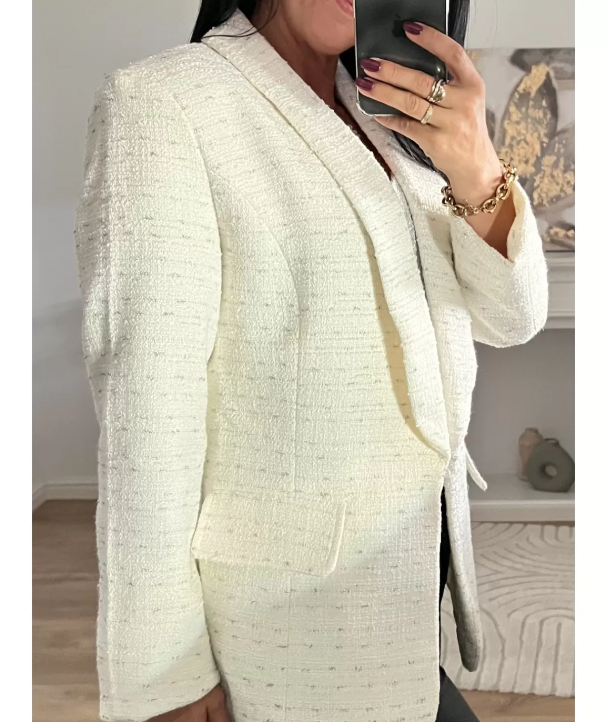 La boutique de Lilie Vestes>VESTE ANNE CECILE Blanc
