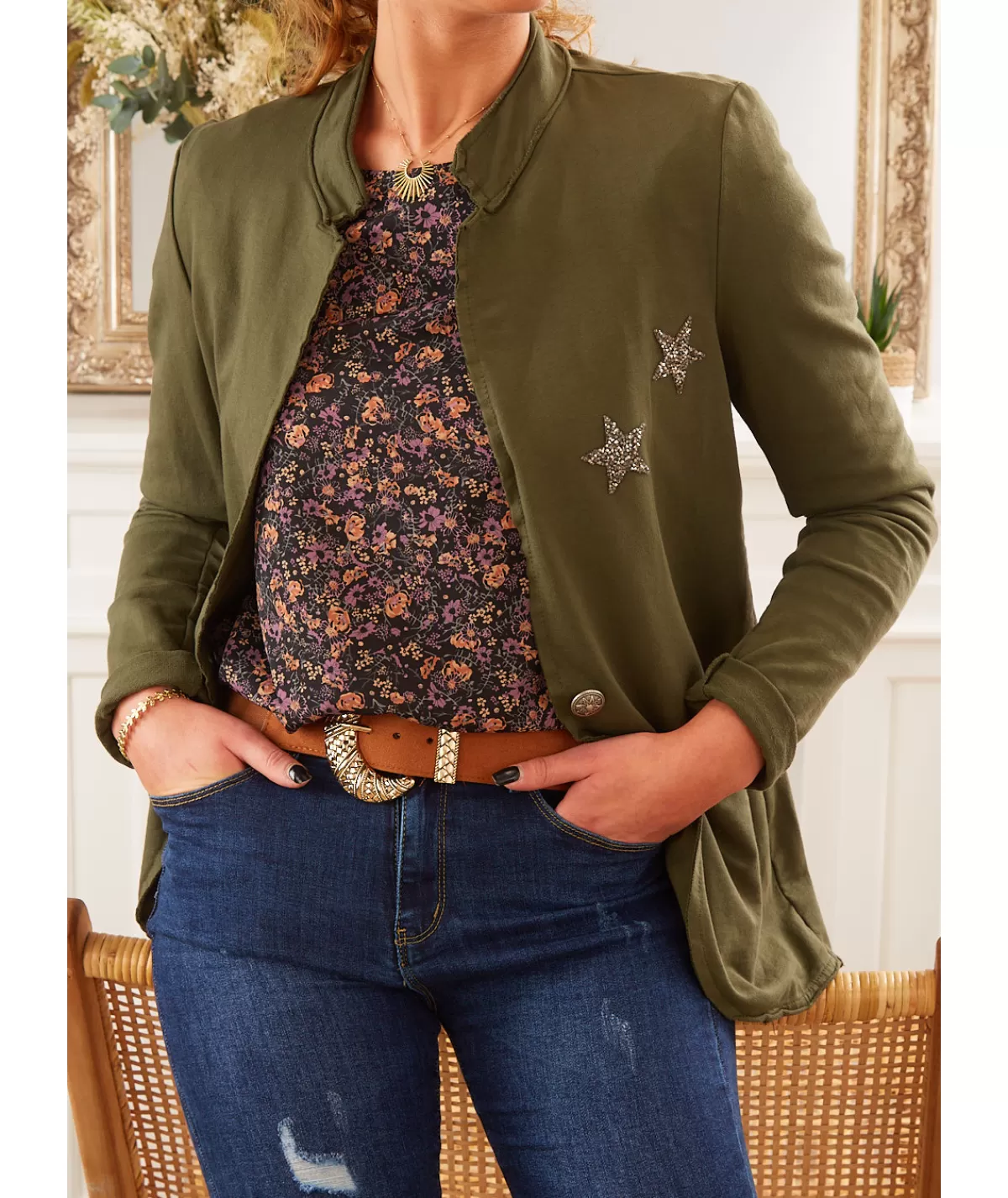 La boutique de Lilie Vestes>VESTE CYNTHIA Kaki