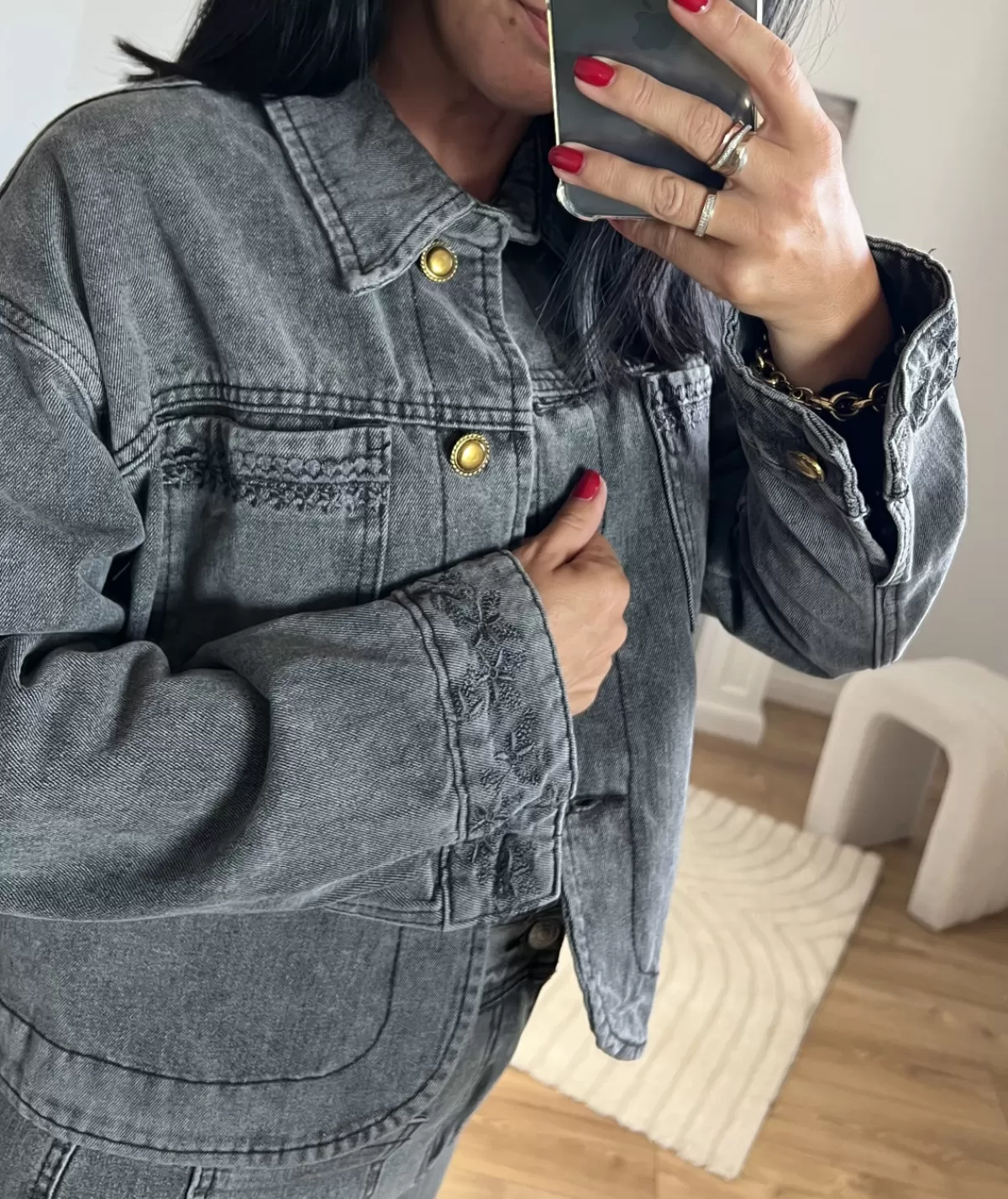 La boutique de Lilie Vestes>VESTE EN JEANS ELSA Gris