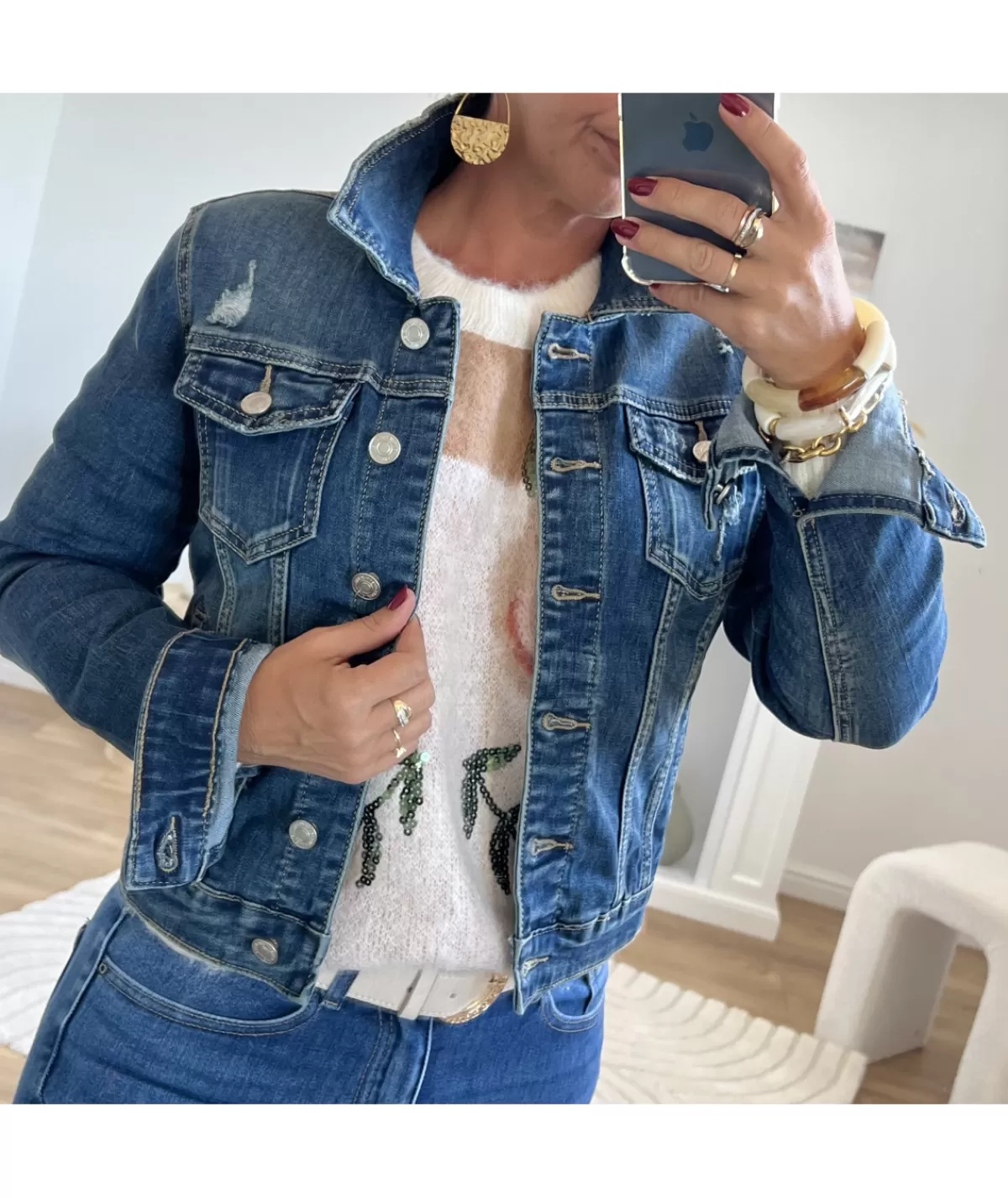La boutique de Lilie Vestes>VESTE EN JEANS FLORANE Brut