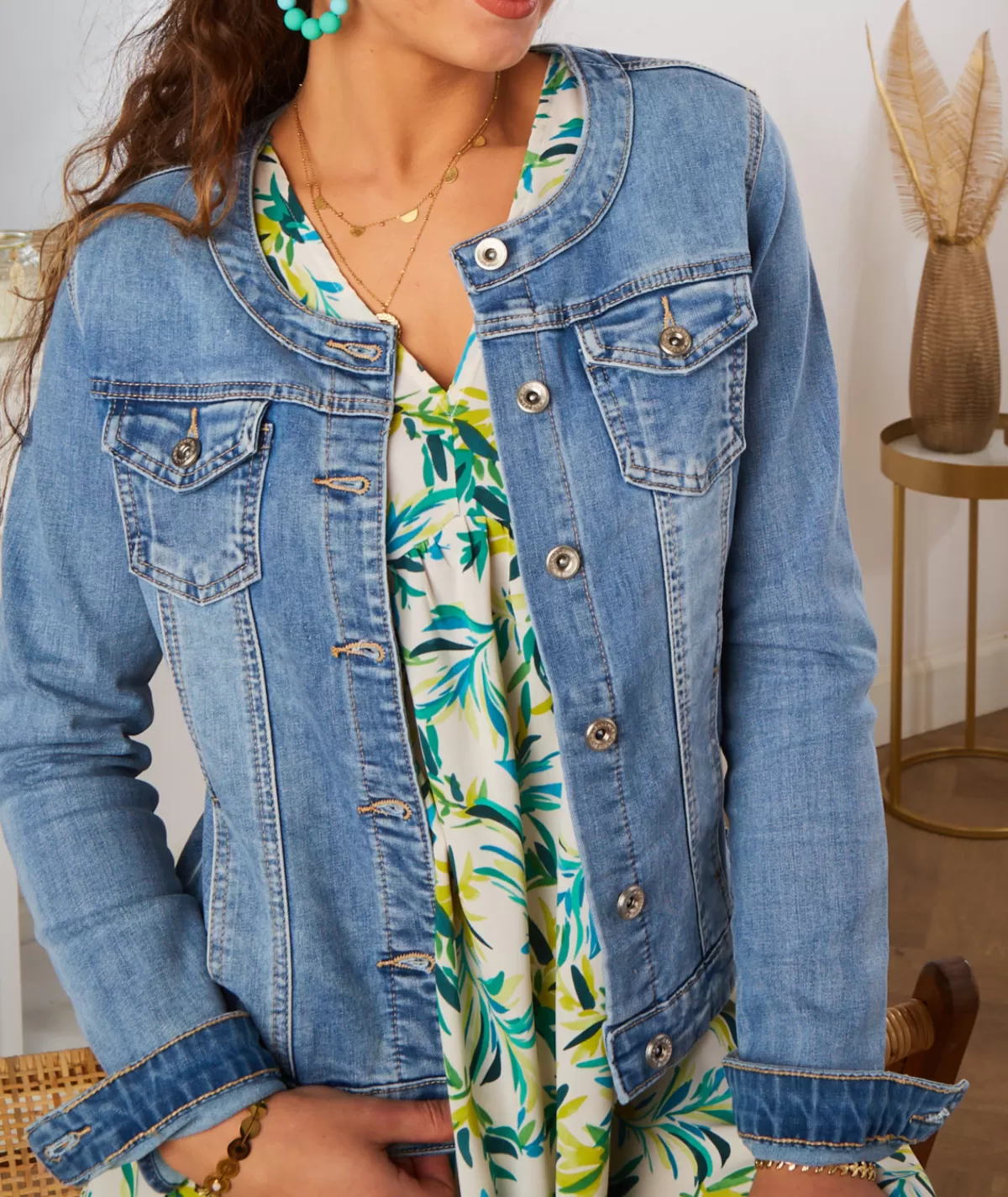 La boutique de Lilie Vestes>VESTE EN GAELLE Jeans
