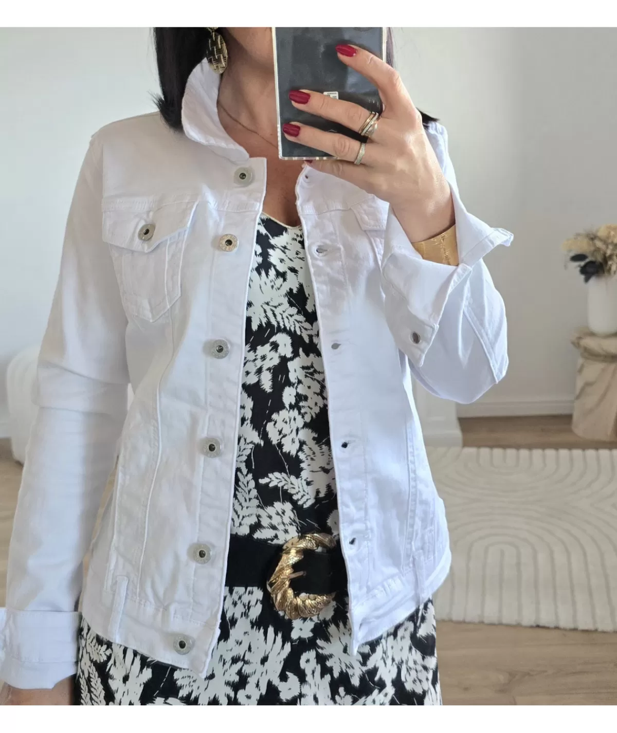 La boutique de Lilie Vestes>VESTE EN JEANS LAURA Blanc