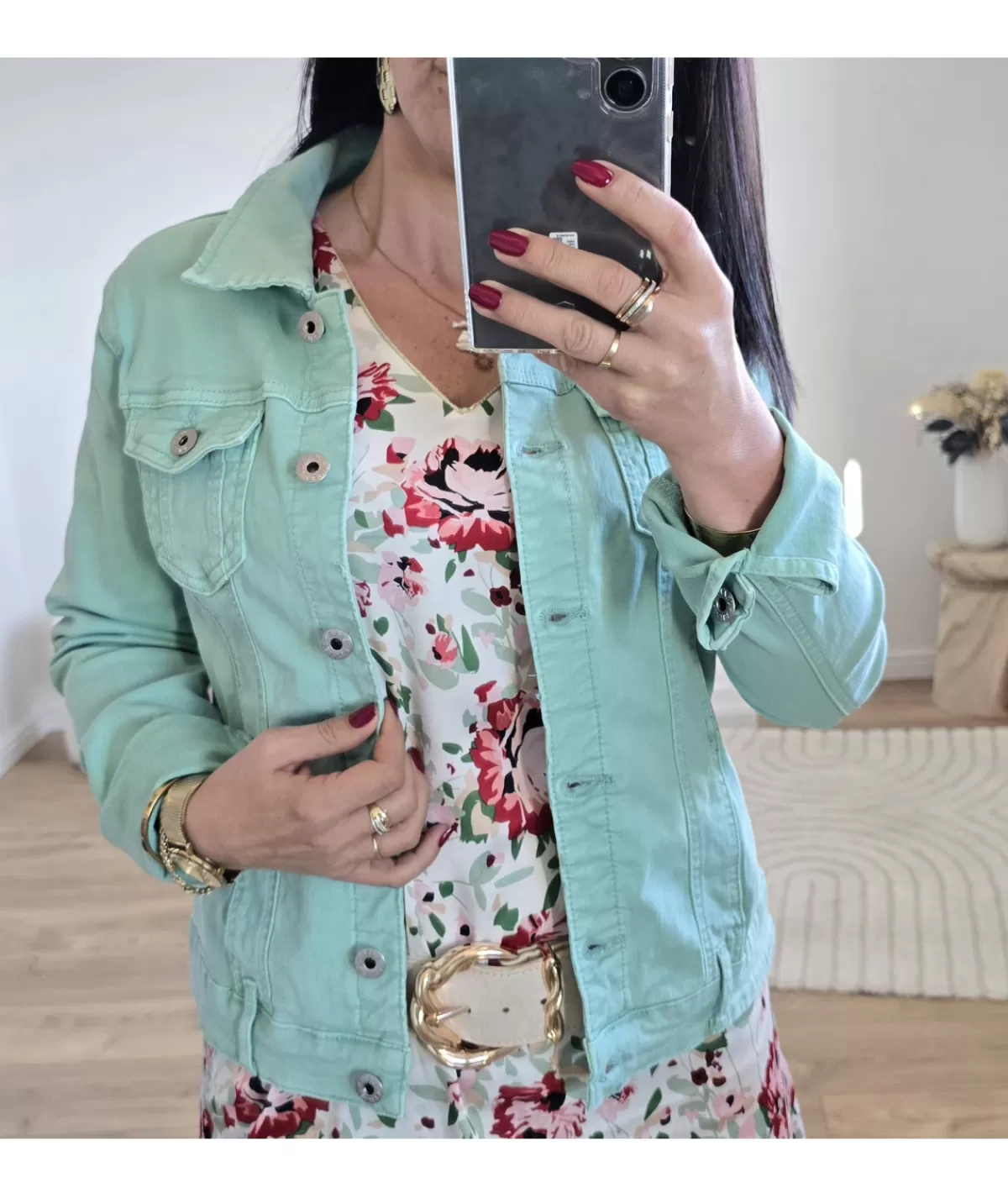 La boutique de Lilie Vestes>VESTE EN JEANS LAURA Vertdeau