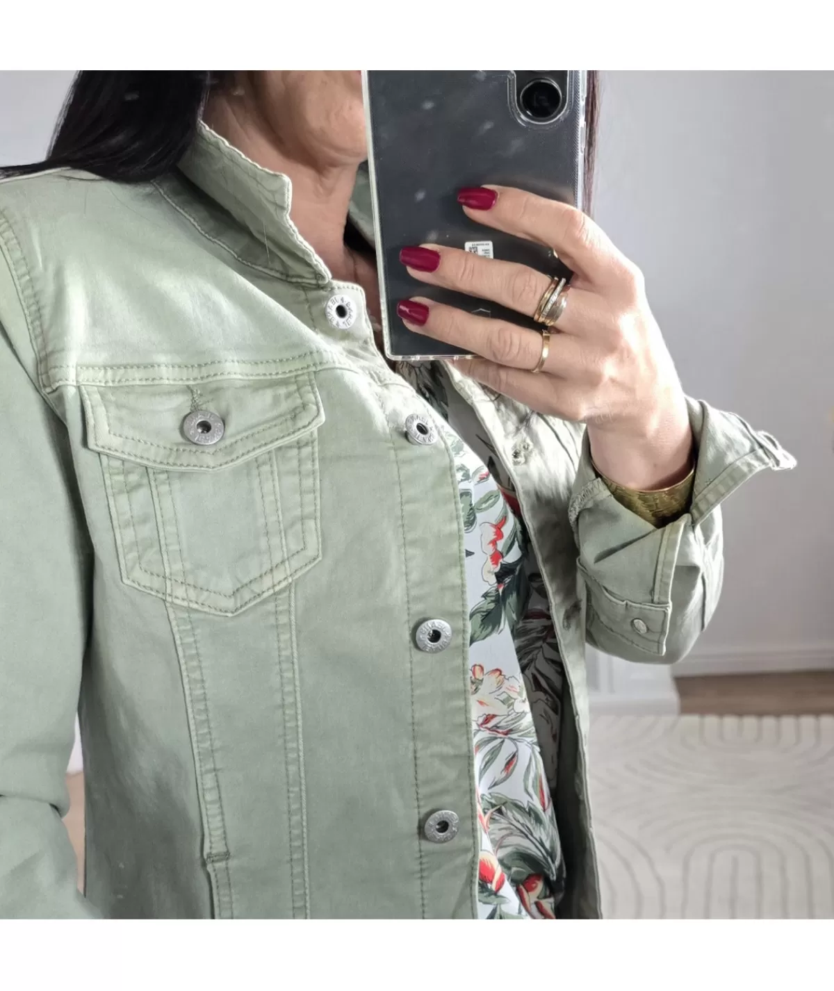 La boutique de Lilie Vestes>VESTE EN JEANS LAURA Kaki