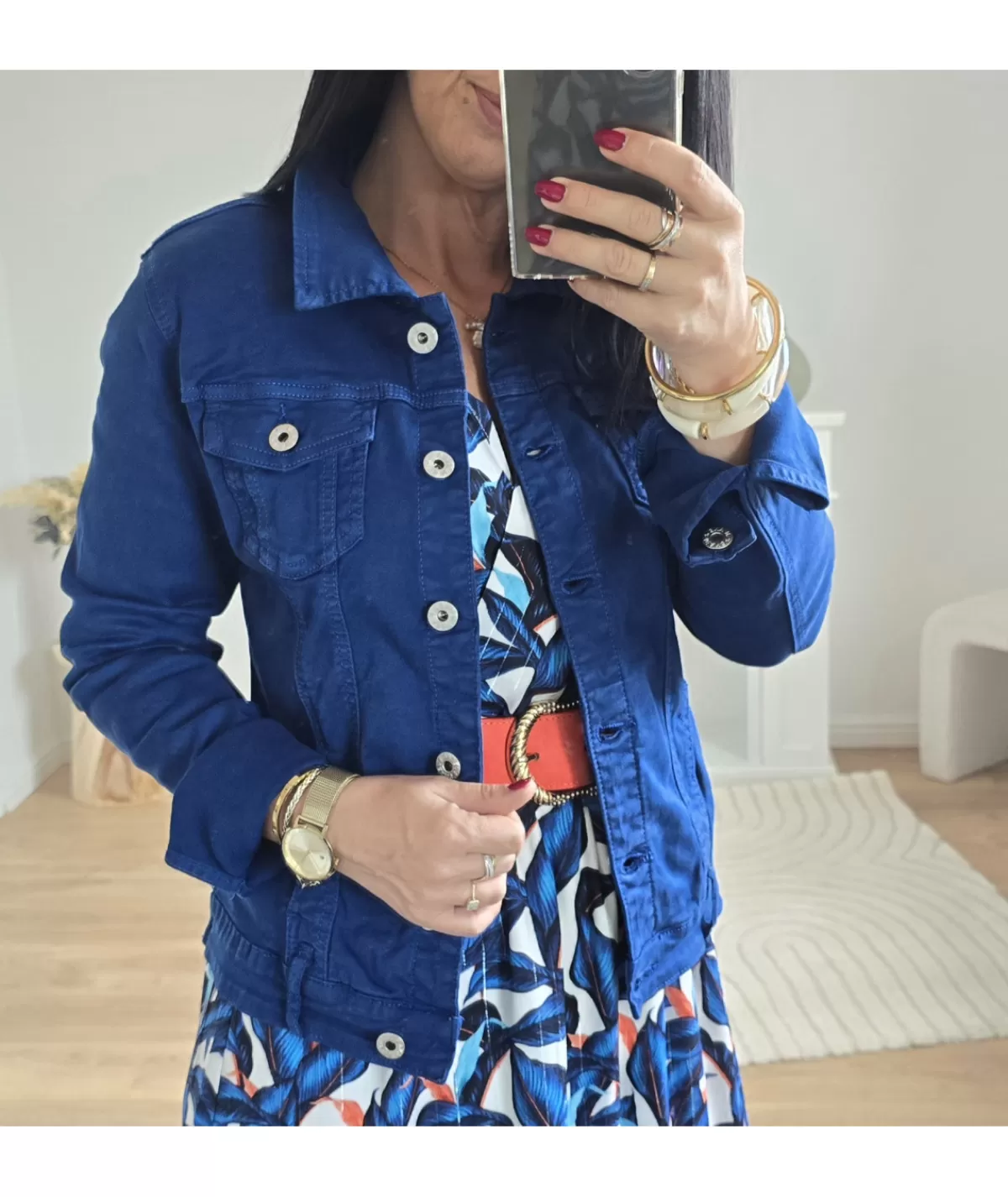 La boutique de Lilie Vestes>VESTE EN JEANS LAURA BLEU ELEC Bleuelectrique