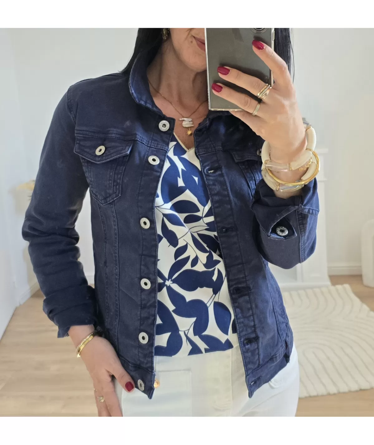 La boutique de Lilie Vestes>VESTE EN JEANS LAURA II Marine