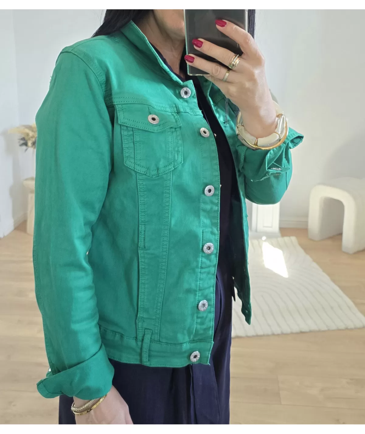 La boutique de Lilie Vestes>VESTE EN JEANS LAURA II Vert