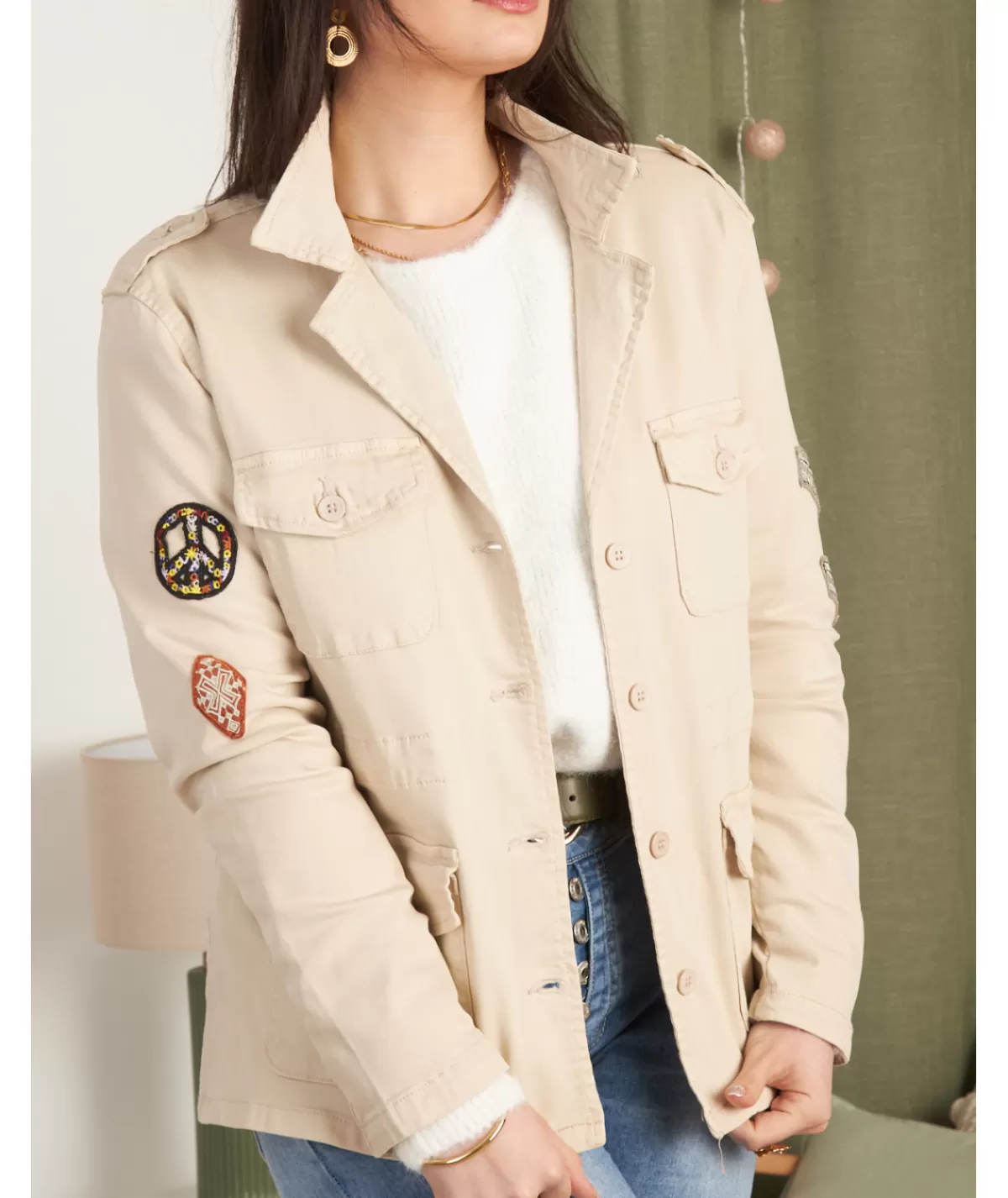La boutique de Lilie Vestes>VESTE EN JEANS MARTINA Beige